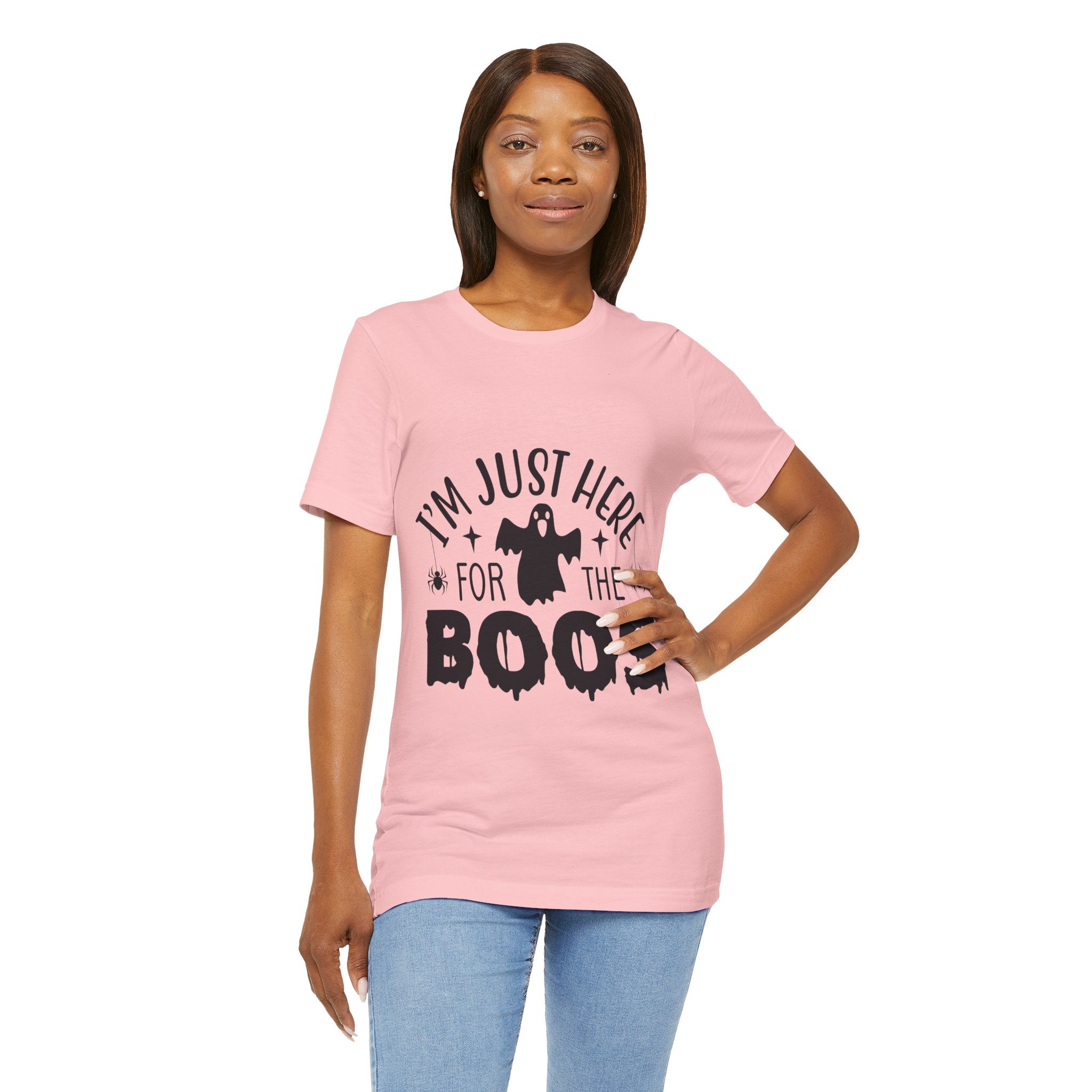 Halloween Tee - "I'm Just Here For The Boos" Ghost Shirt
