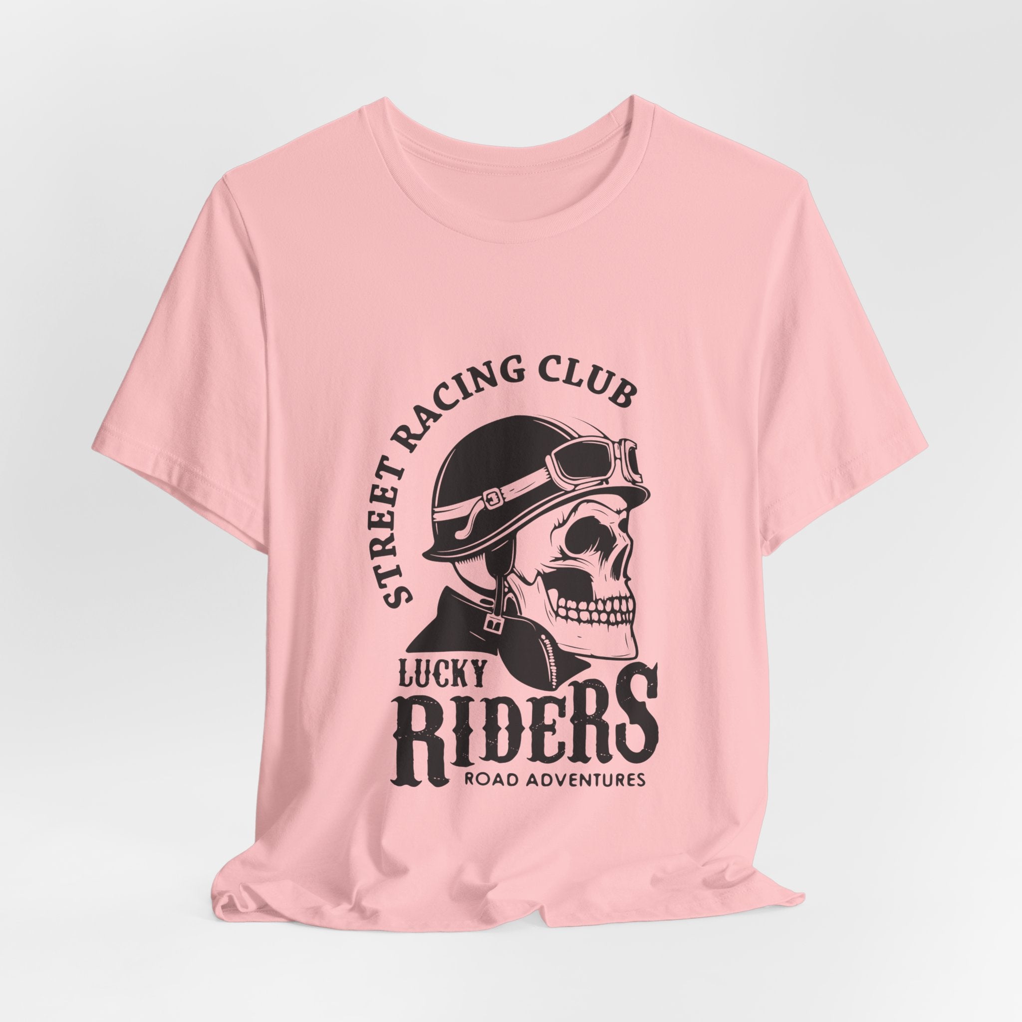 Riders Skull Tee — "Lucky Riders" Street Racing Club Motorcycle T‑Shirt