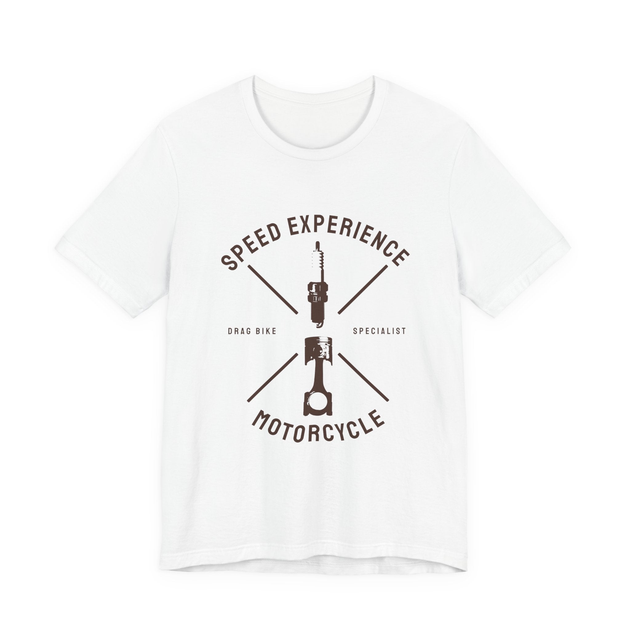 Motorcycle Speed Experience Tee – Vintage Piston & Spark Plug Racing Shirt