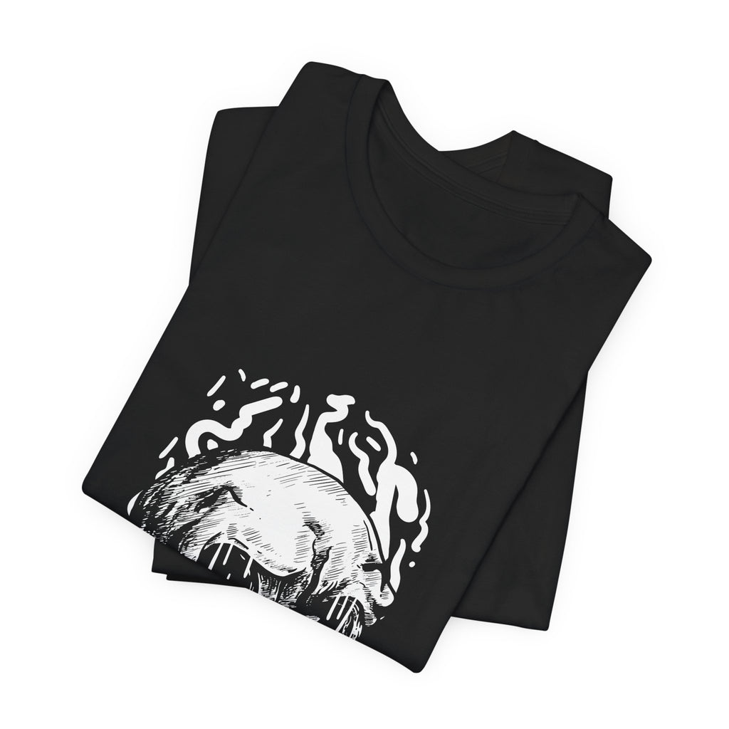 Skull Drip Graphic Tee — Edgy Black Skull Shirt for Goth & Streetwear