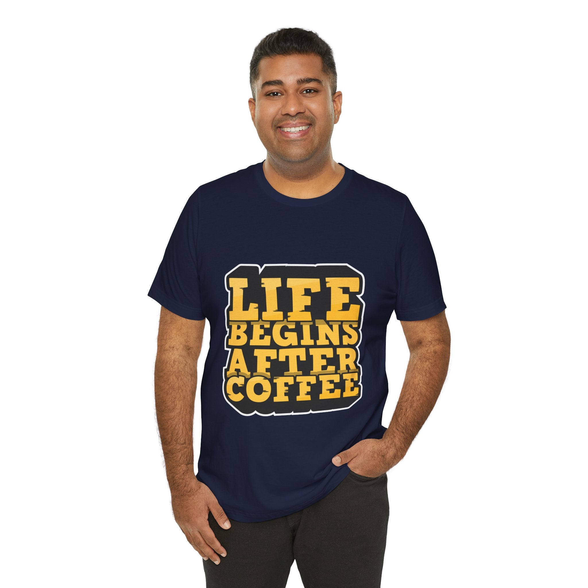 Coffee T-Shirt — "Life Begins After Coffee" Retro Graphic Tee