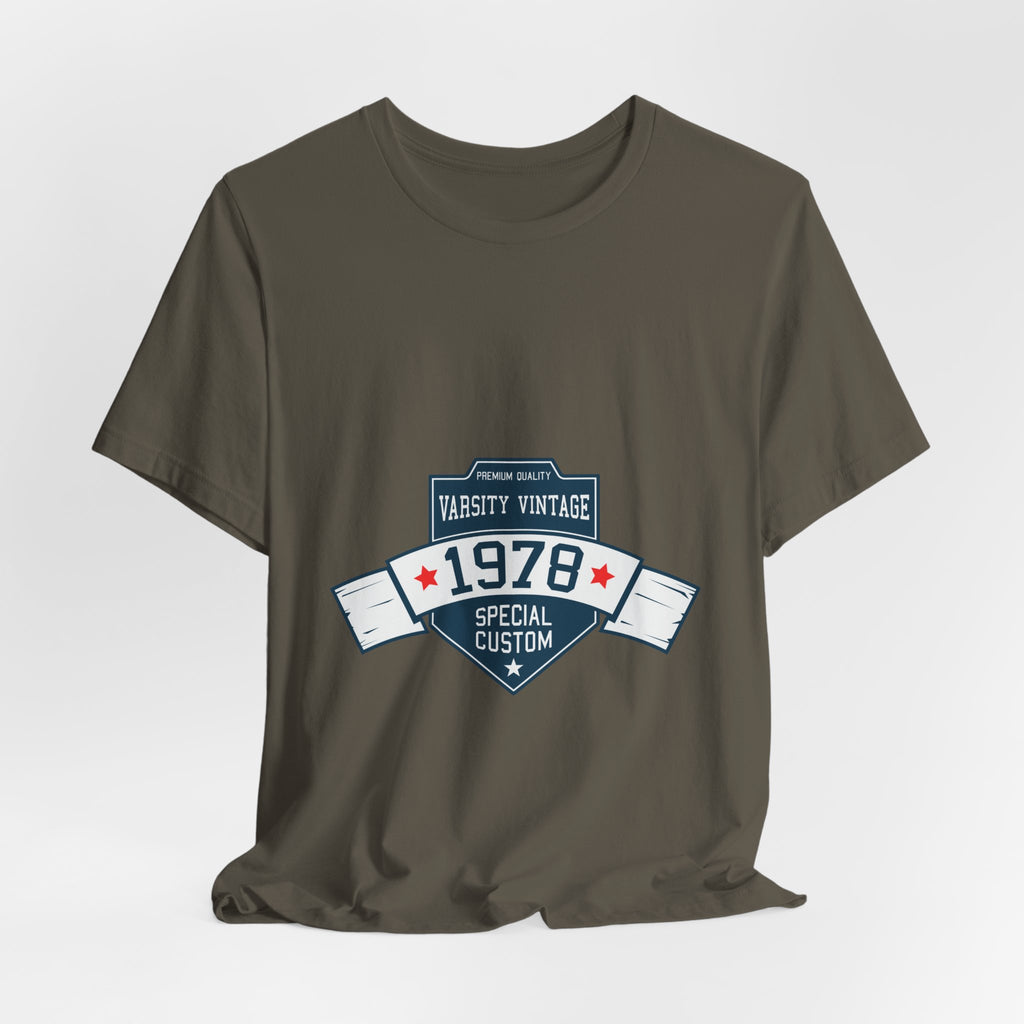1978 Varsity Vintage Tee — Retro Custom Year Birthday Shirt