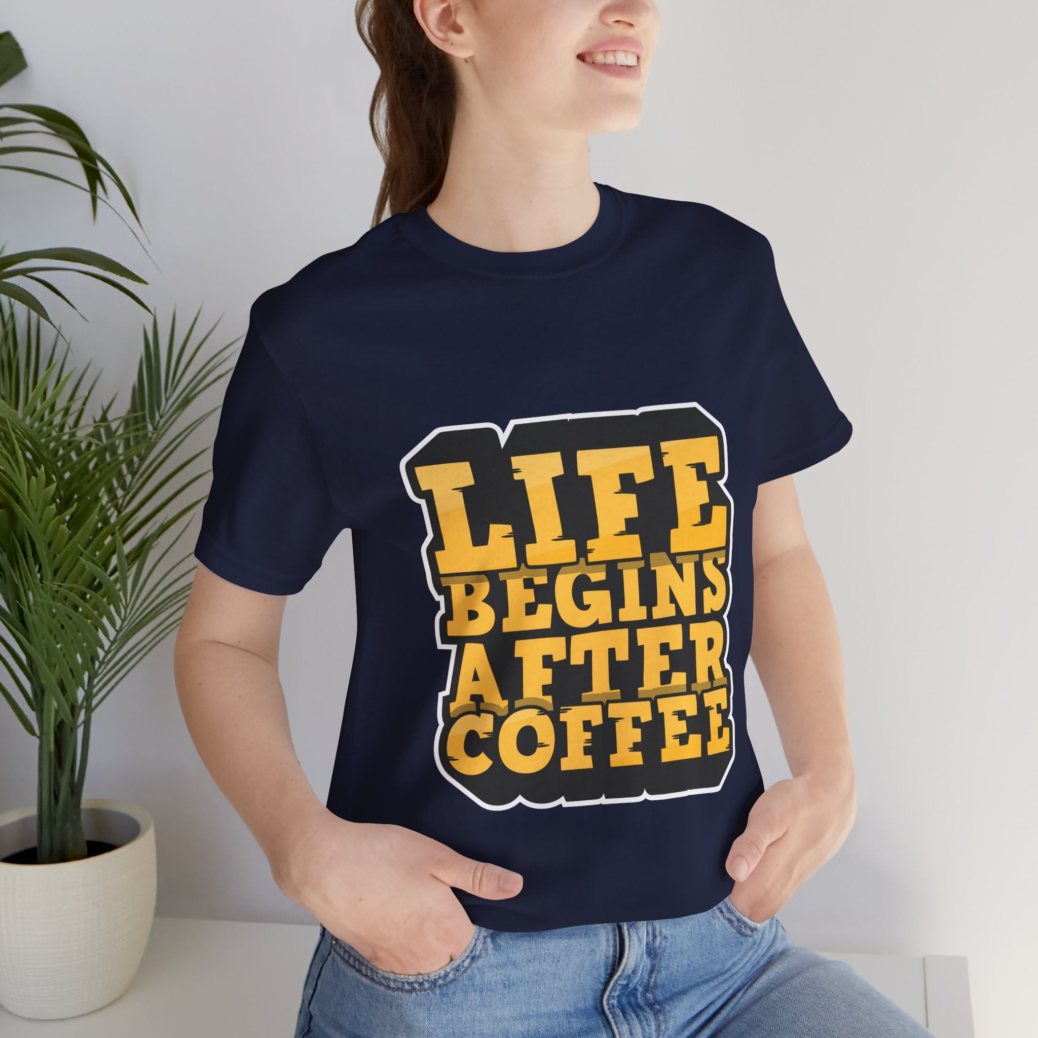 Coffee T-Shirt — "Life Begins After Coffee" Retro Graphic Tee