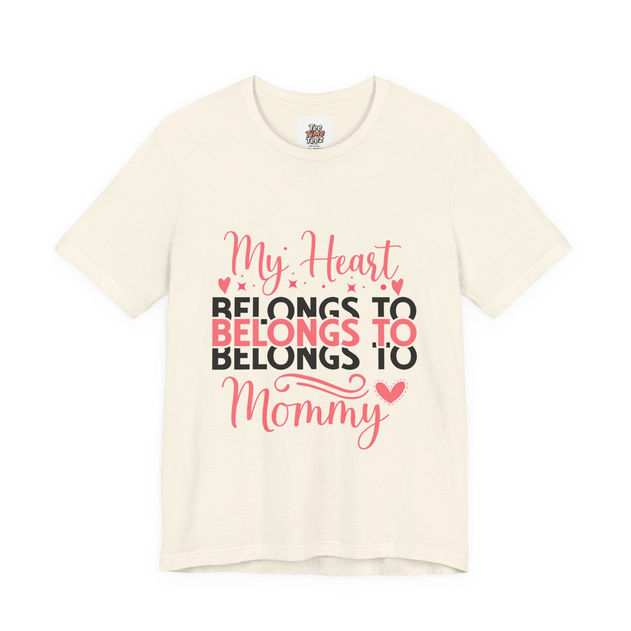 Mommy Valentine T-Shirt – "My Heart Belongs to Mommy" Pink & Black Kid Tee