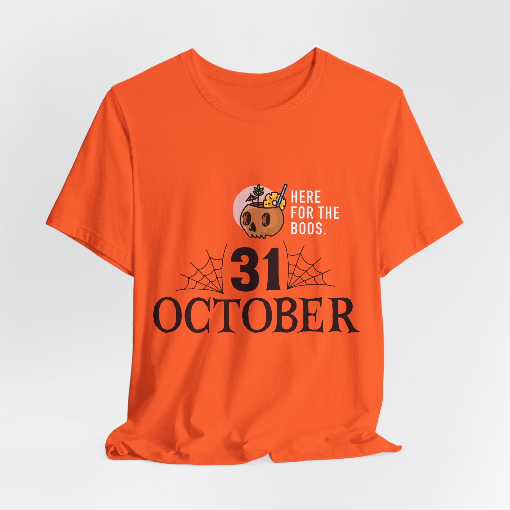 Halloween Tee — "Here for the Boos" 31 October Pumpkin Shirt