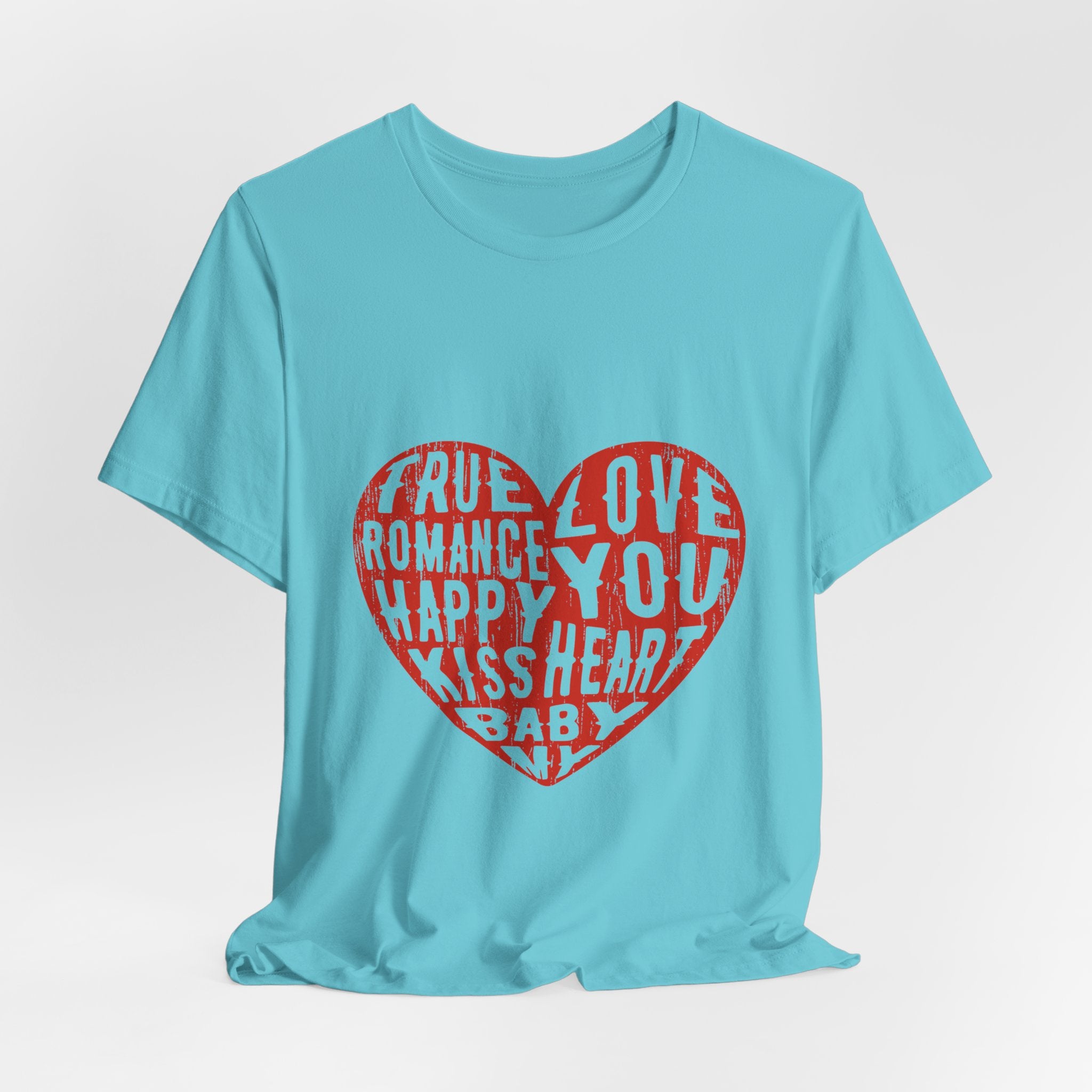 Heart Word Art Tee - Love You Romance Valentine T-Shirt