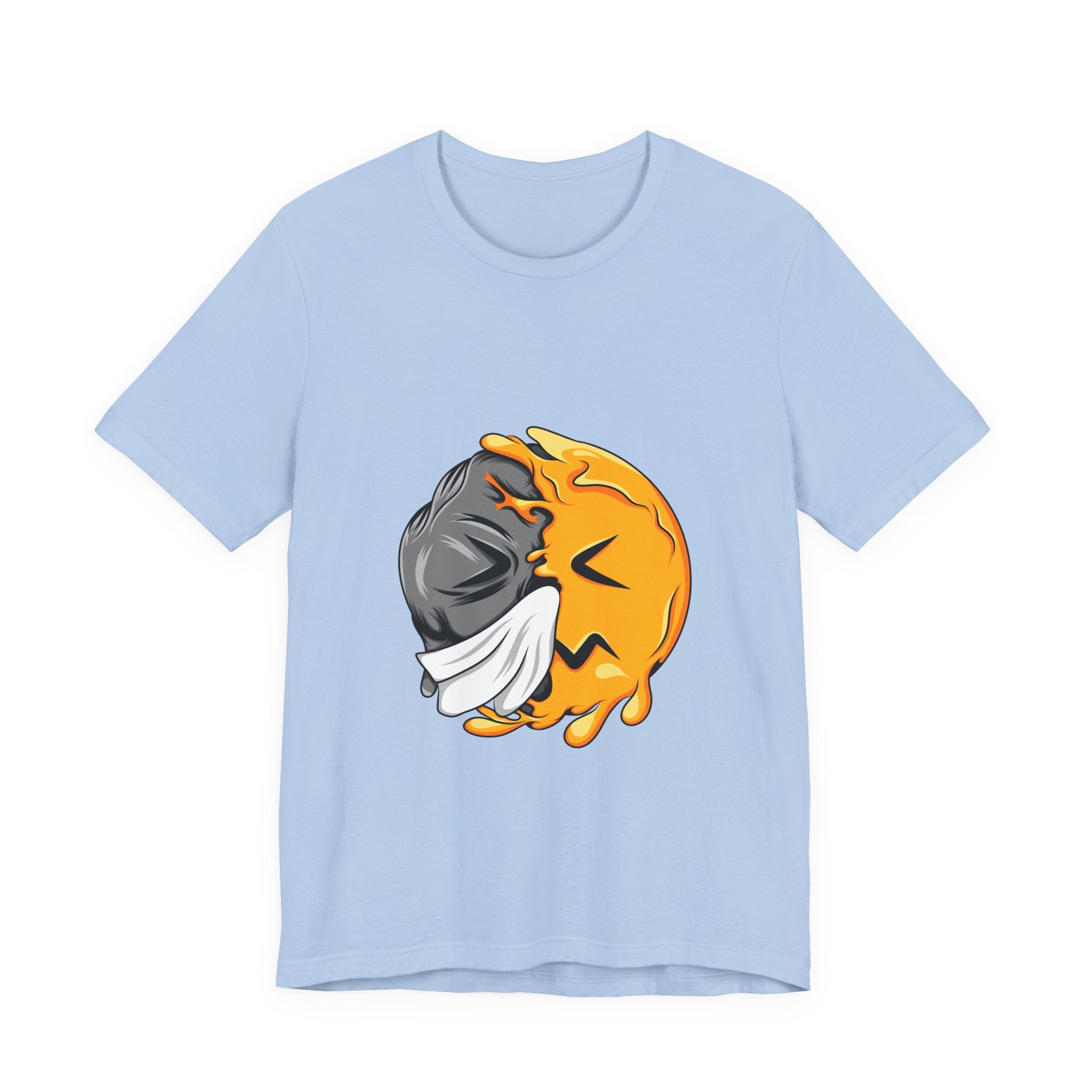 Melting Smiley Face Tee — Grunge Drip Emoji Graphic T-Shirt