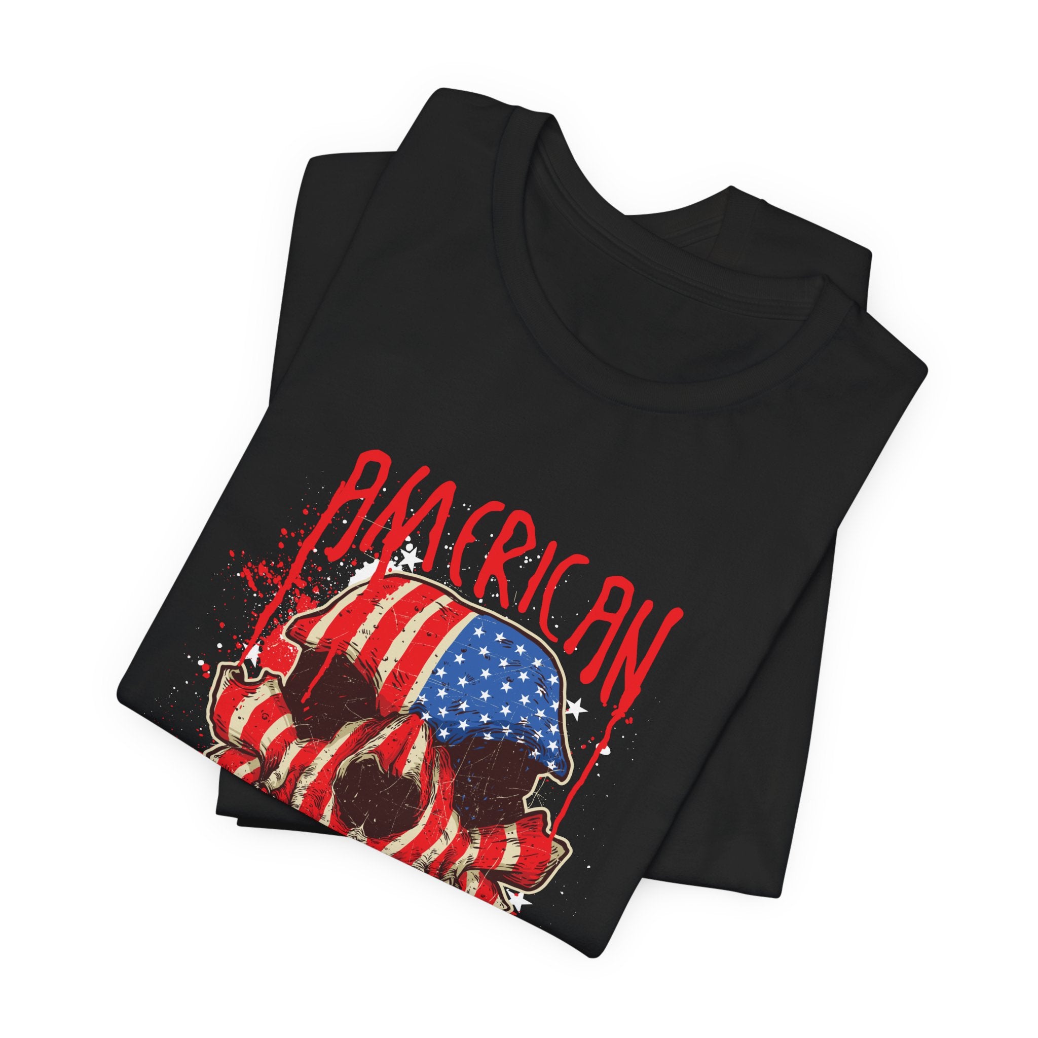 American Sheepdog Skull Tee — Patriotic Flag Graphic T-Shirt