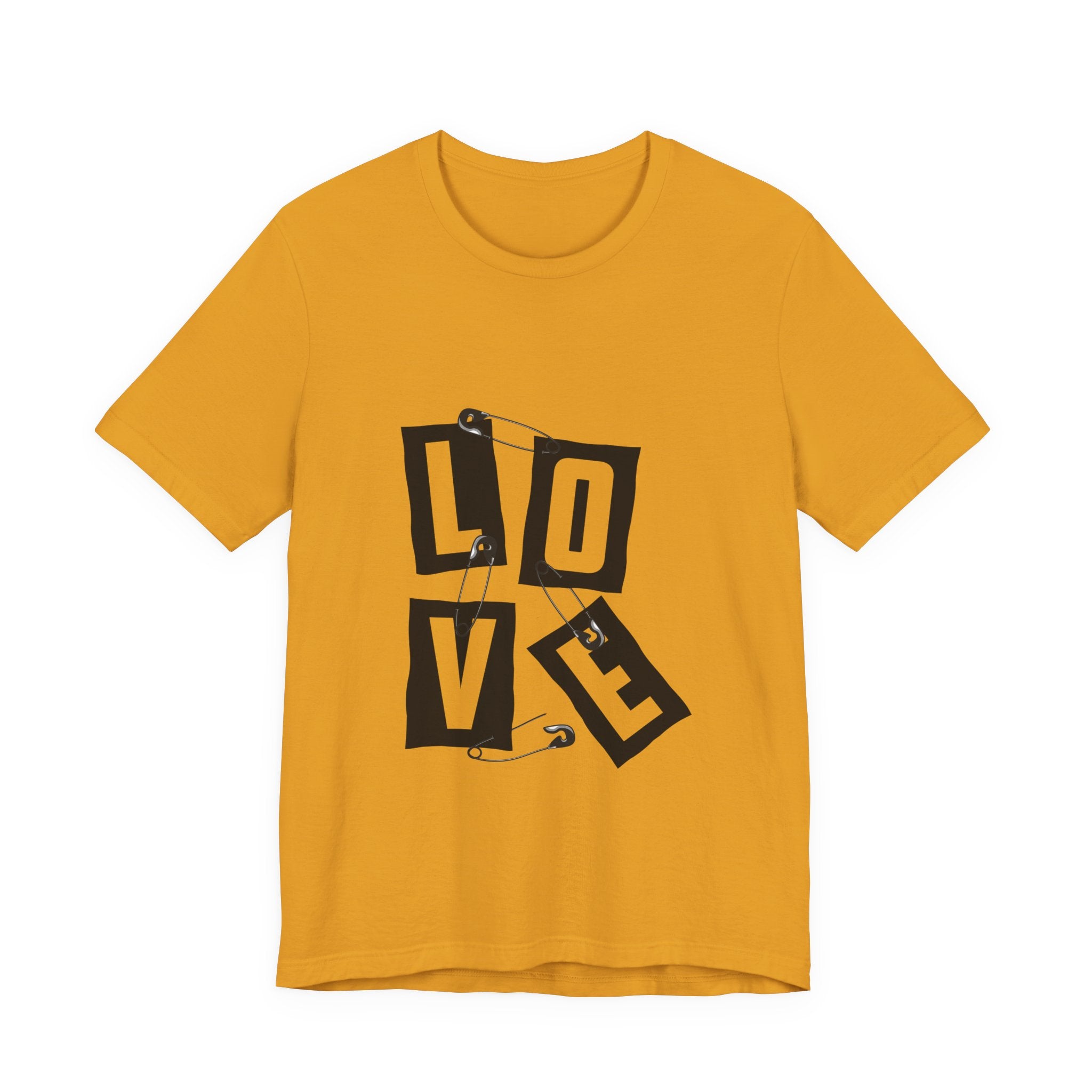 LOVE Safety Pin Graphic Tee — Punk Rock Vintage Valentine T‑Shirt