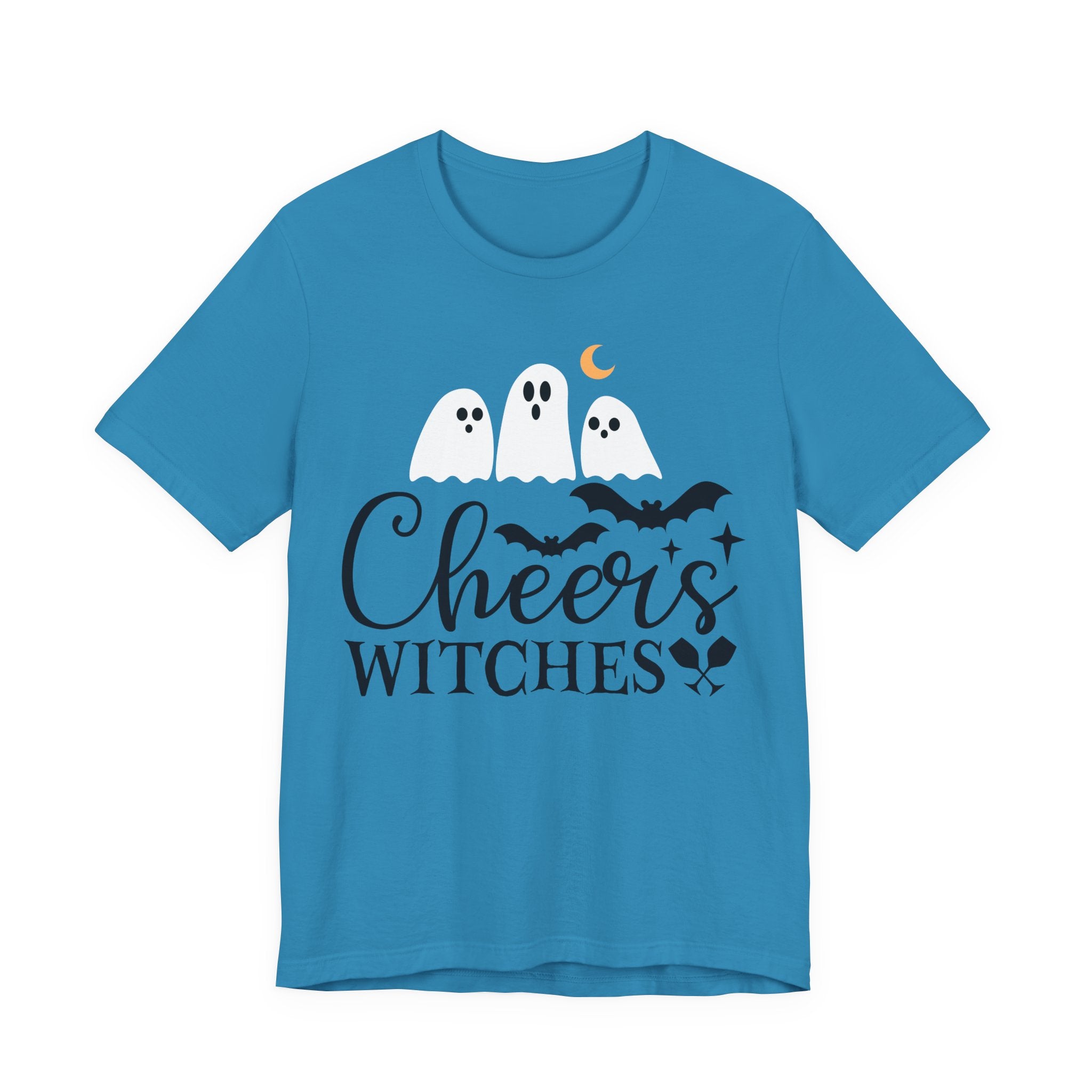 Cheers Witches Halloween Tee — Cute Ghosts, Bats & Party Slogan