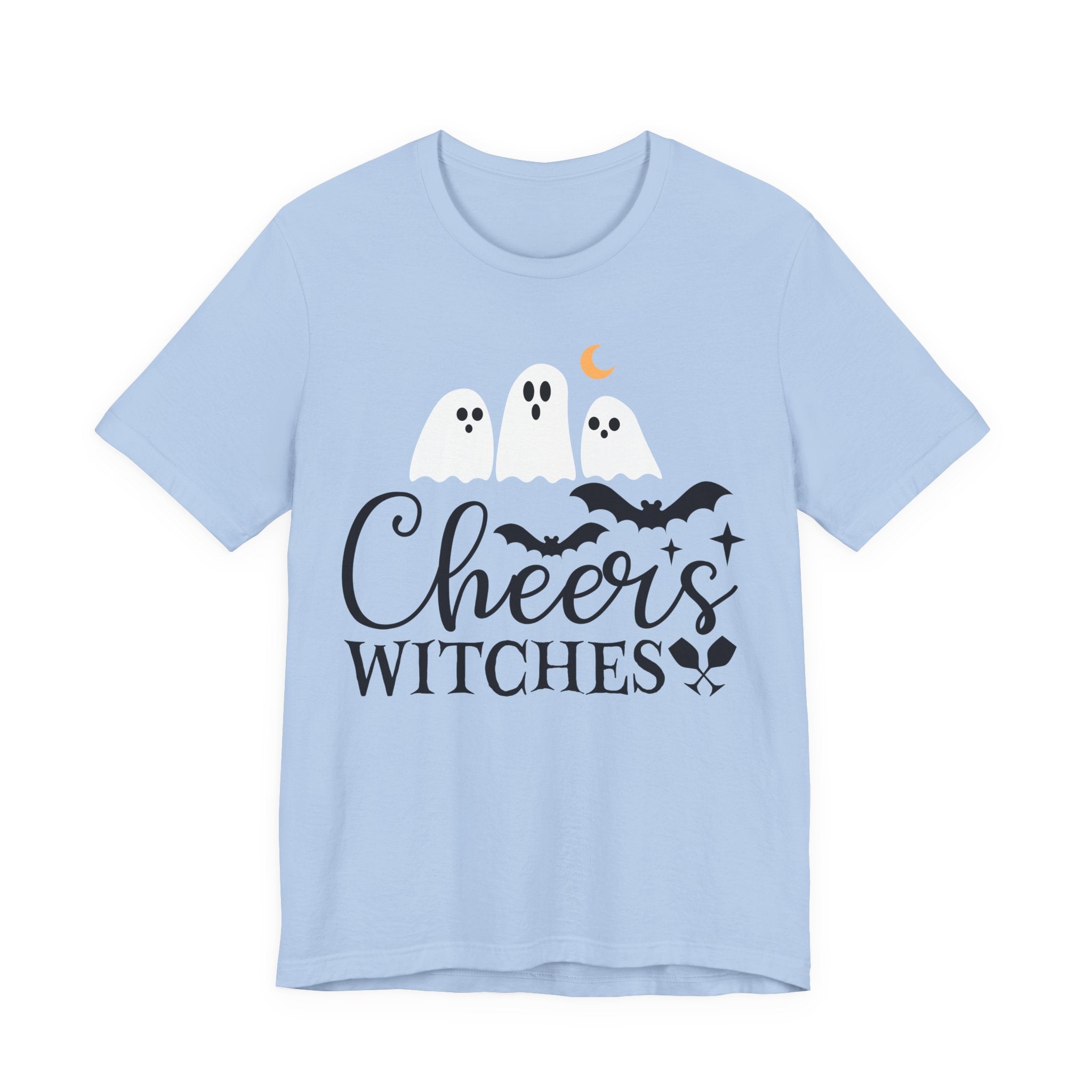 Cheers Witches Halloween Tee — Cute Ghosts, Bats & Party Slogan