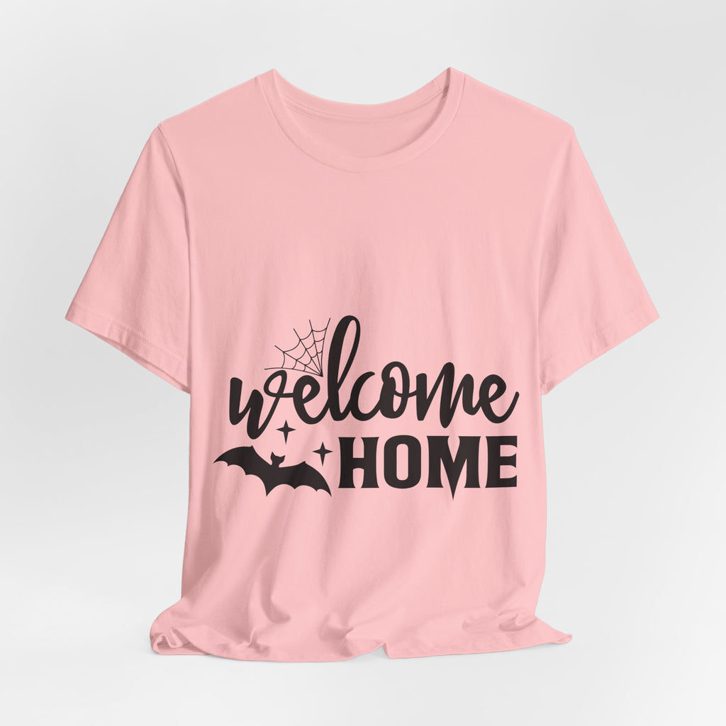 Welcome Home Halloween T-Shirt — Bat & Spiderweb Spooky Tee