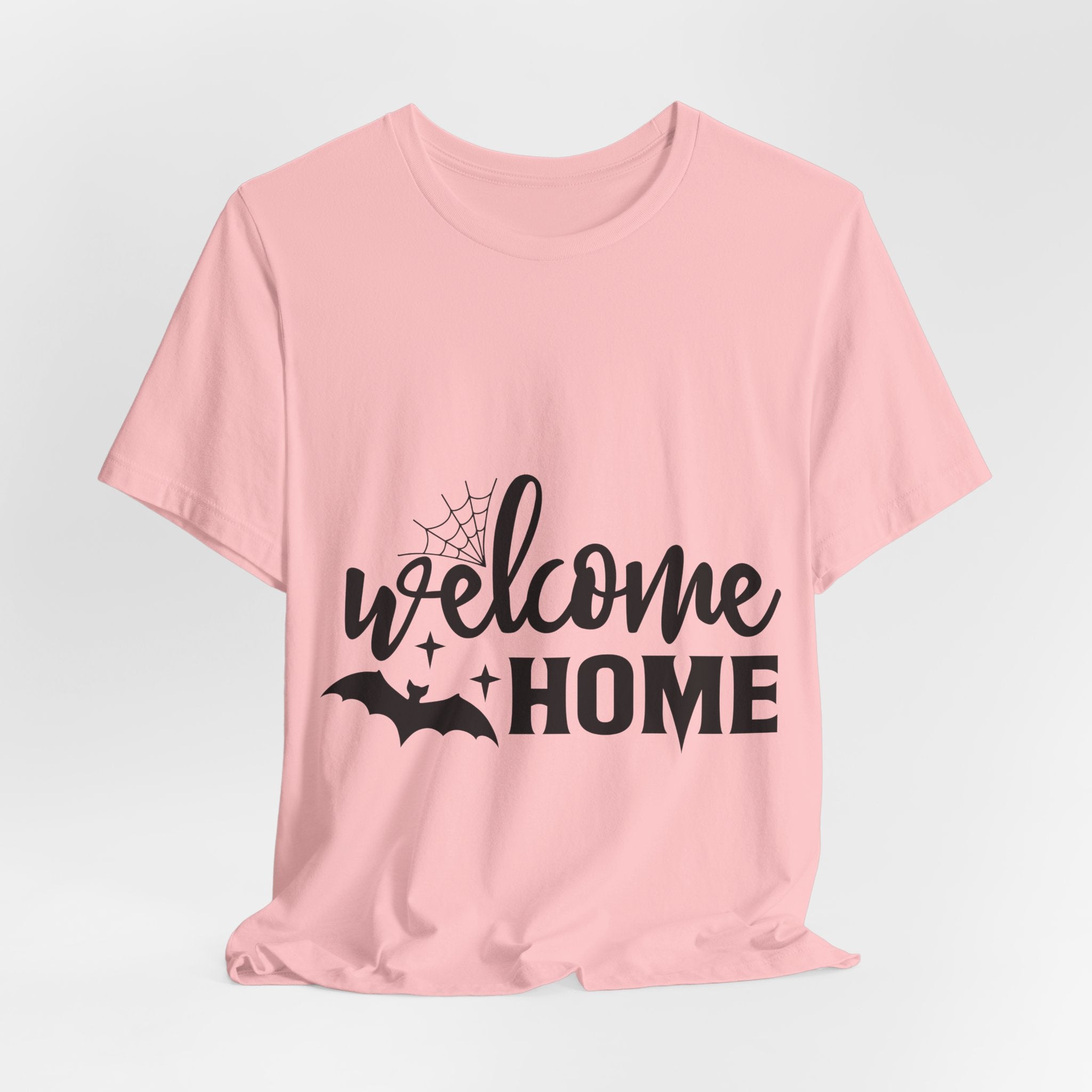 Welcome Home Halloween T-Shirt — Bat & Spiderweb Spooky Tee