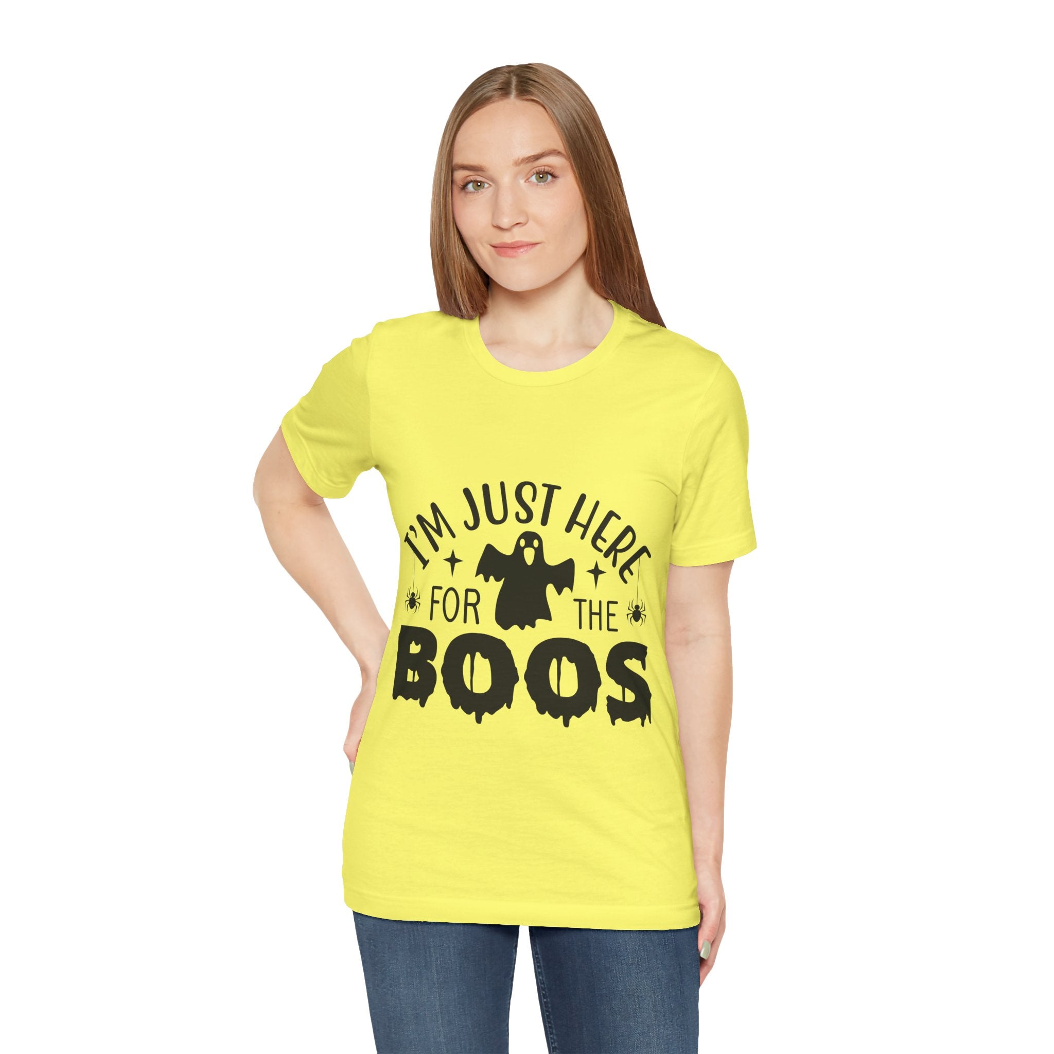 Halloween Tee - "I'm Just Here For The Boos" Ghost Shirt