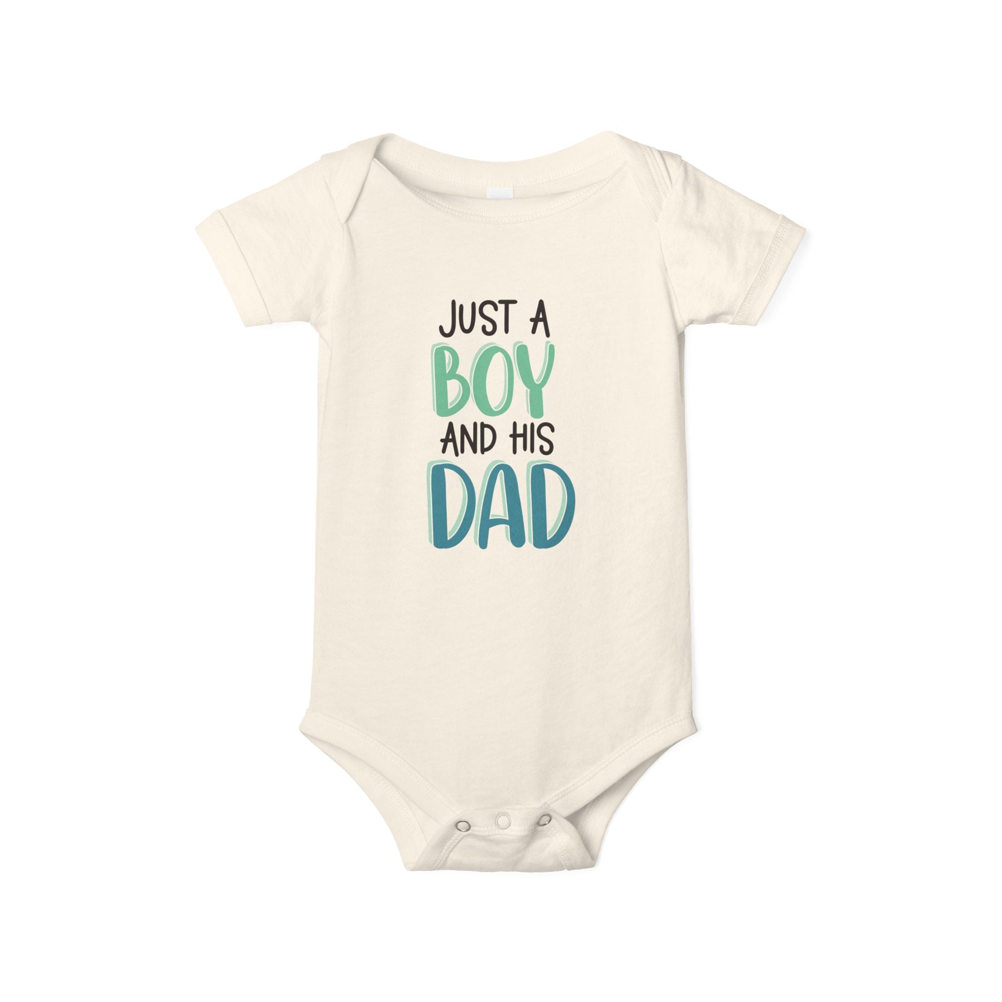 Just a Boy and His Dad Baby Bodysuit - Newborn Infant One-Piece Gift for Father’s Day