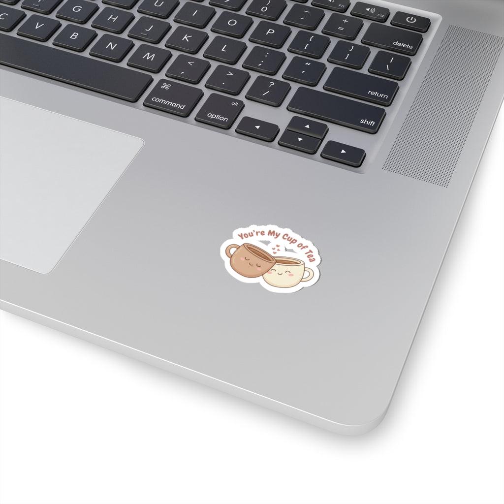 You’re My Cup of Tea Kiss-Cut Sticker | Cute Coffee Tea Pun, Cozy Pastel Doodle