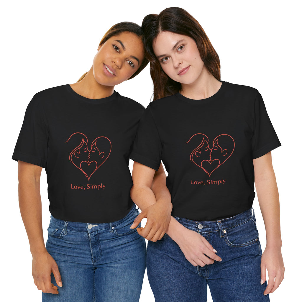 Love, Simply Tee — Minimal Couple Heart Line Art Valentine’s T-Shirt
