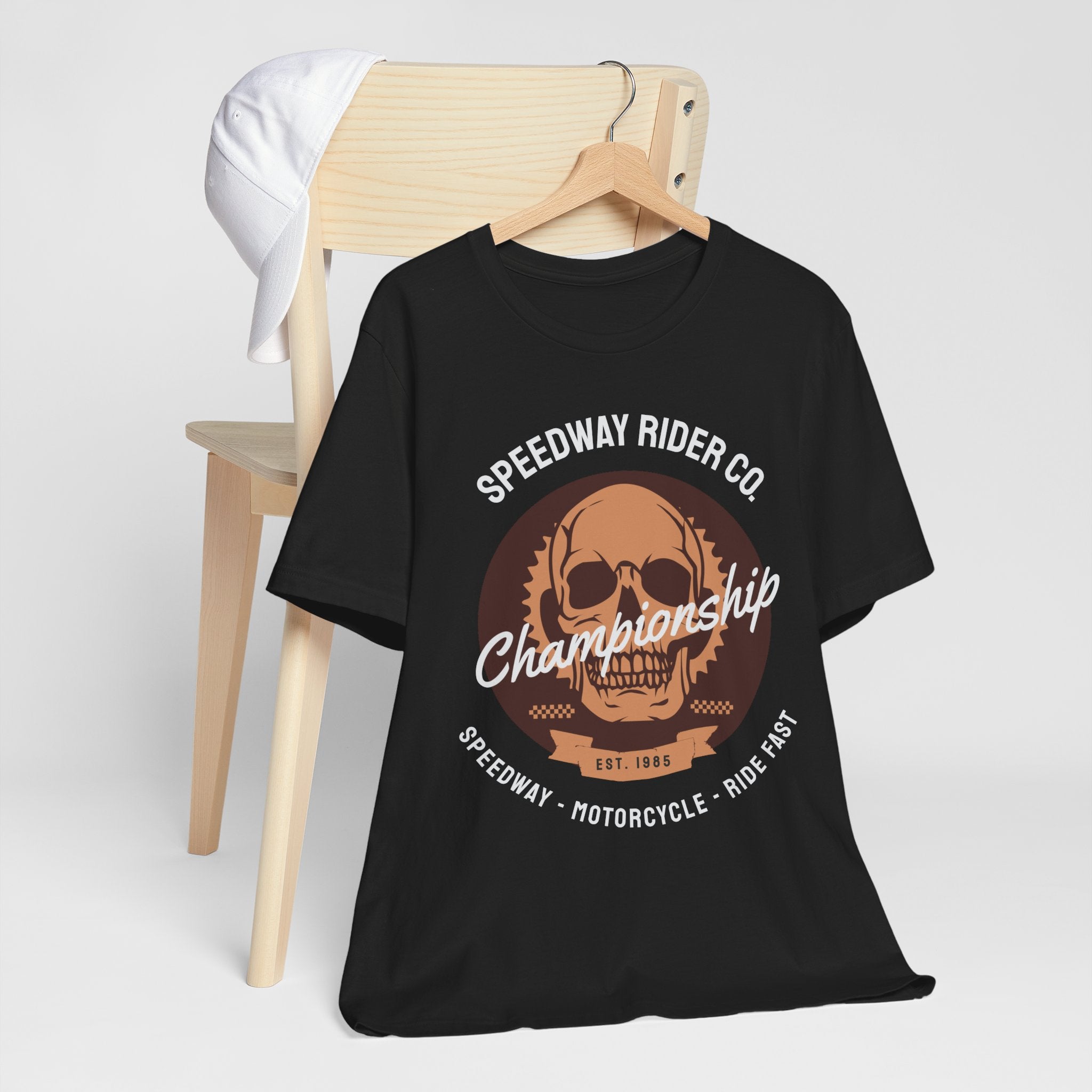 Motorcycle Skull Championship Tee — Speedway Rider Co. Graphic T‑Shirt