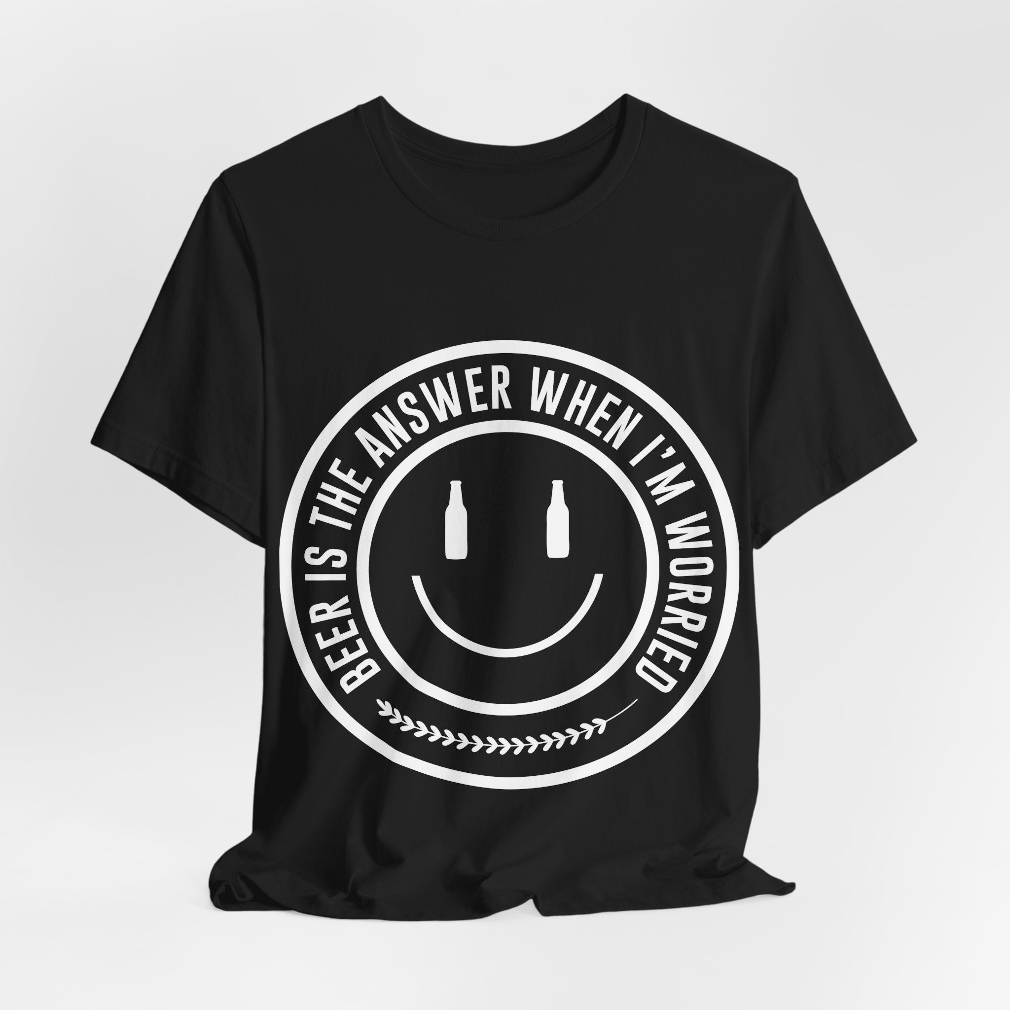 Beer Is The Answer T-Shirt — Funny Smiley Beer Graphic Tee