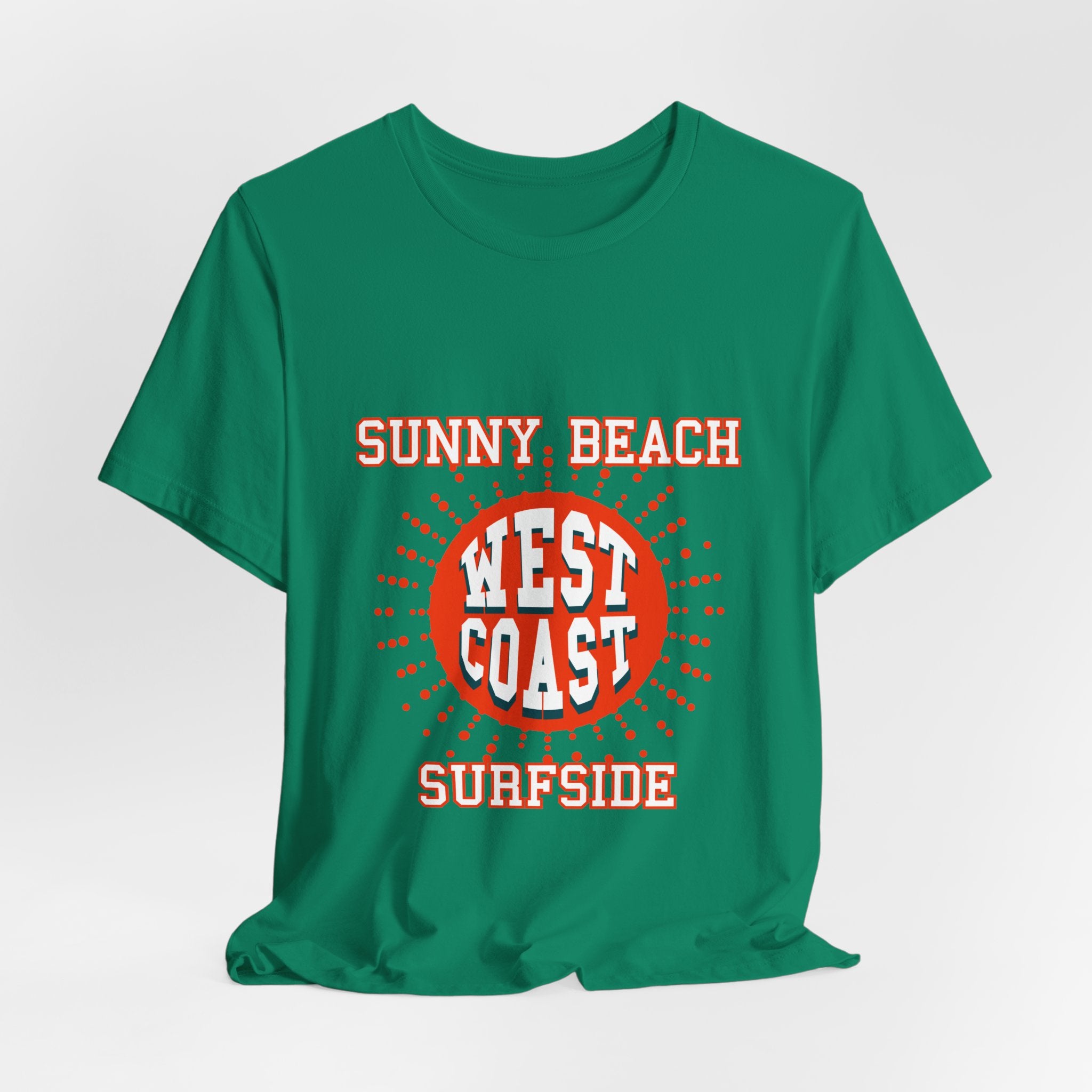 West Coast Sunny Beach Tee — "Sunny Beach West Coast Surfside" Retro Surf T-Shirt