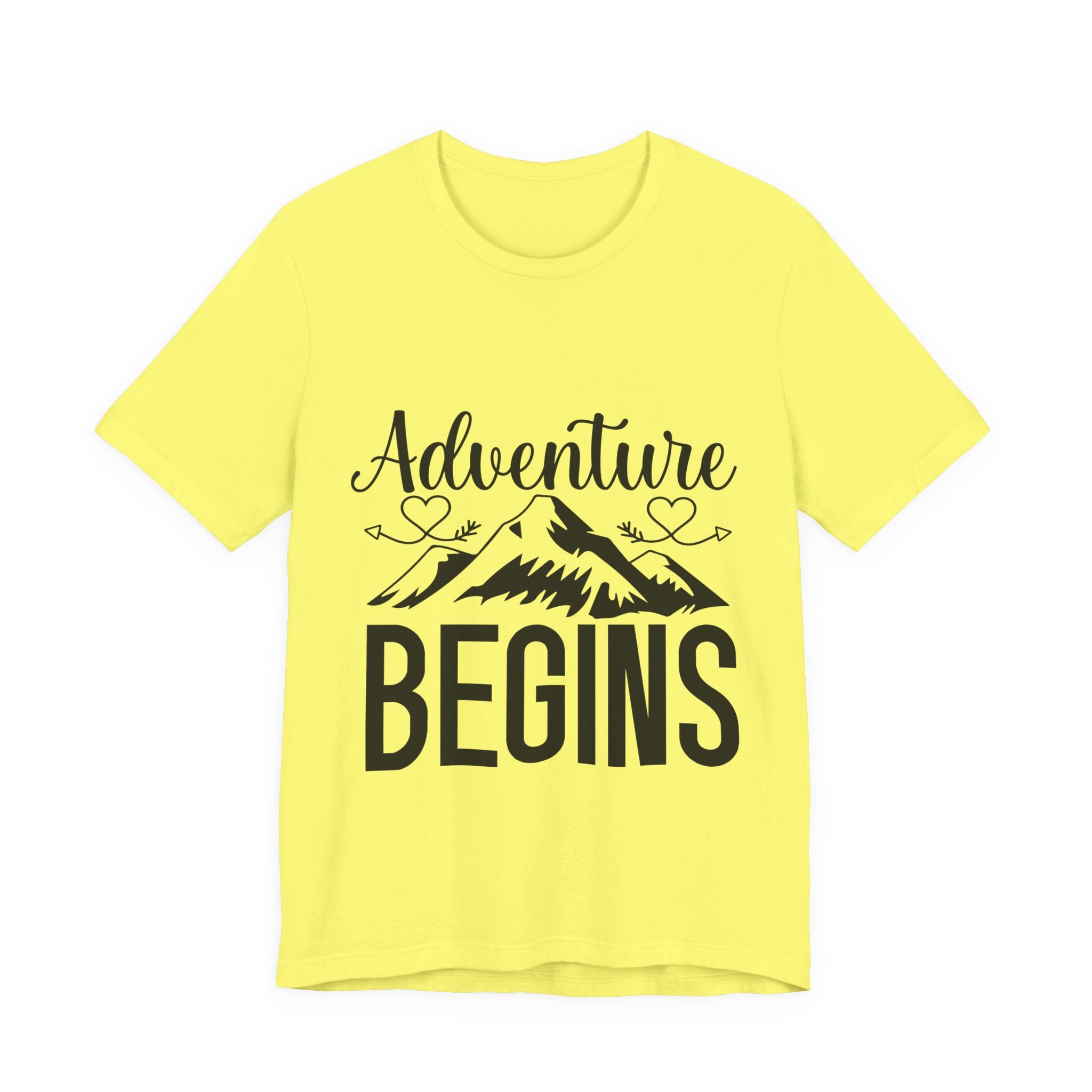 Adventure Begins Tee — Mountain Travel Graphic T-Shirt