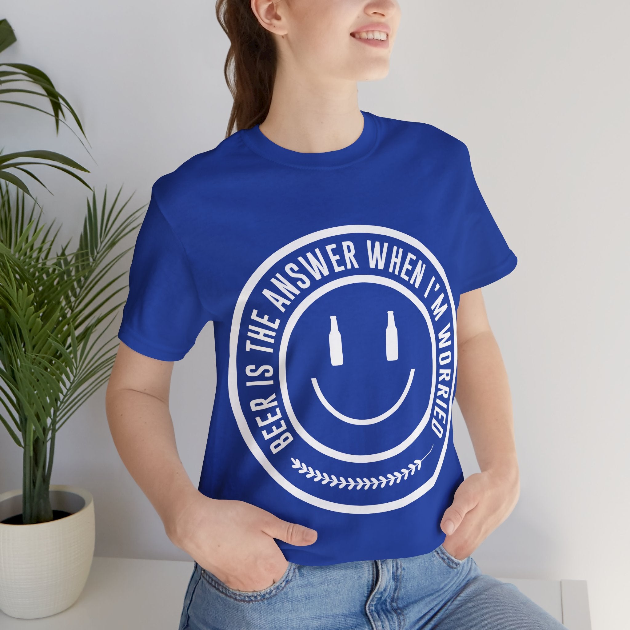 Beer Is The Answer T-Shirt — Funny Smiley Beer Graphic Tee