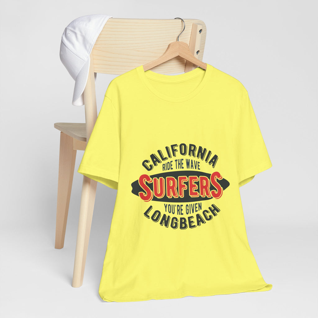 California Surfers Long Beach Tee — "Ride the Wave" Short Sleeve Shirt