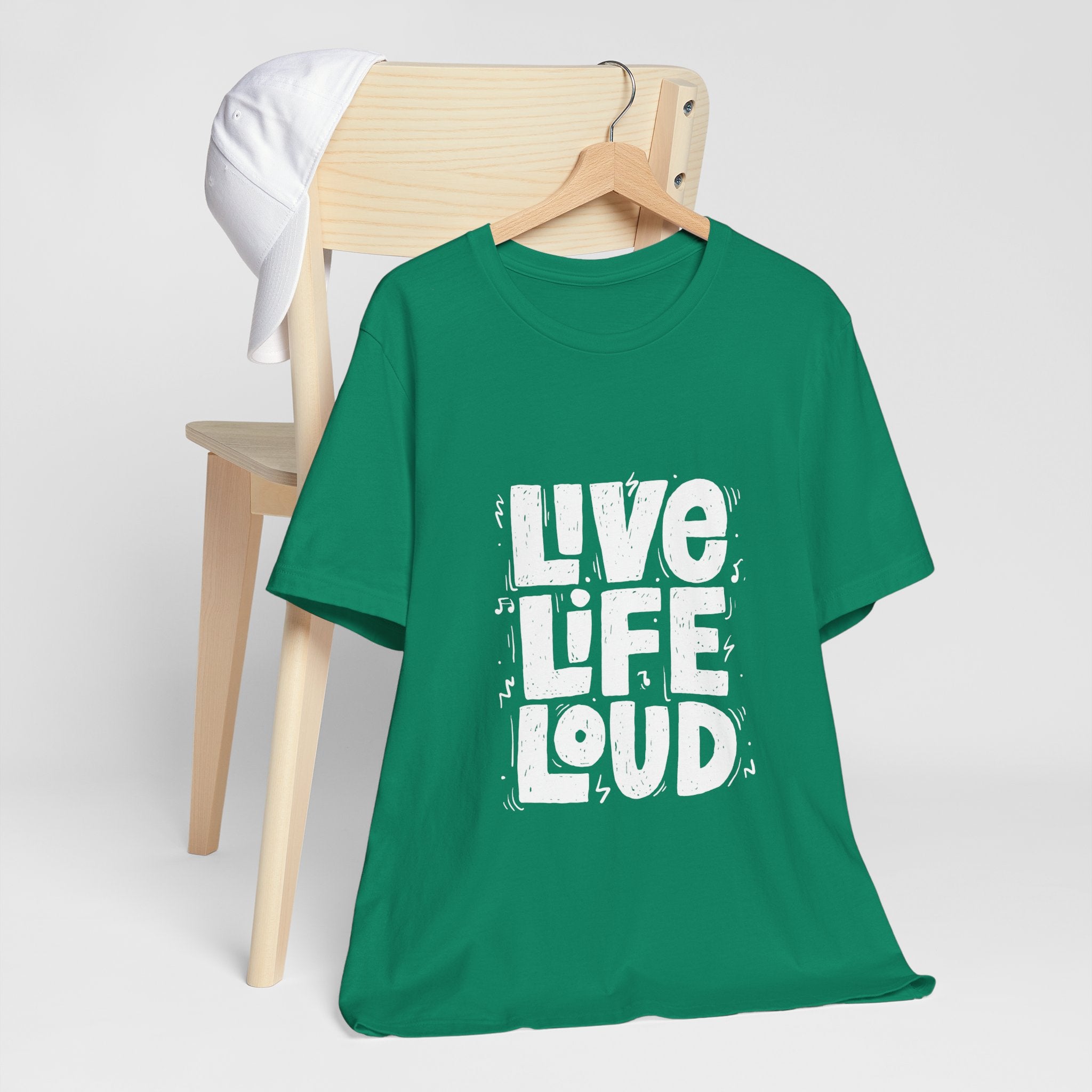 Live Life Loud Graphic Tee – Bold Inspirational Music Festival Shirt
