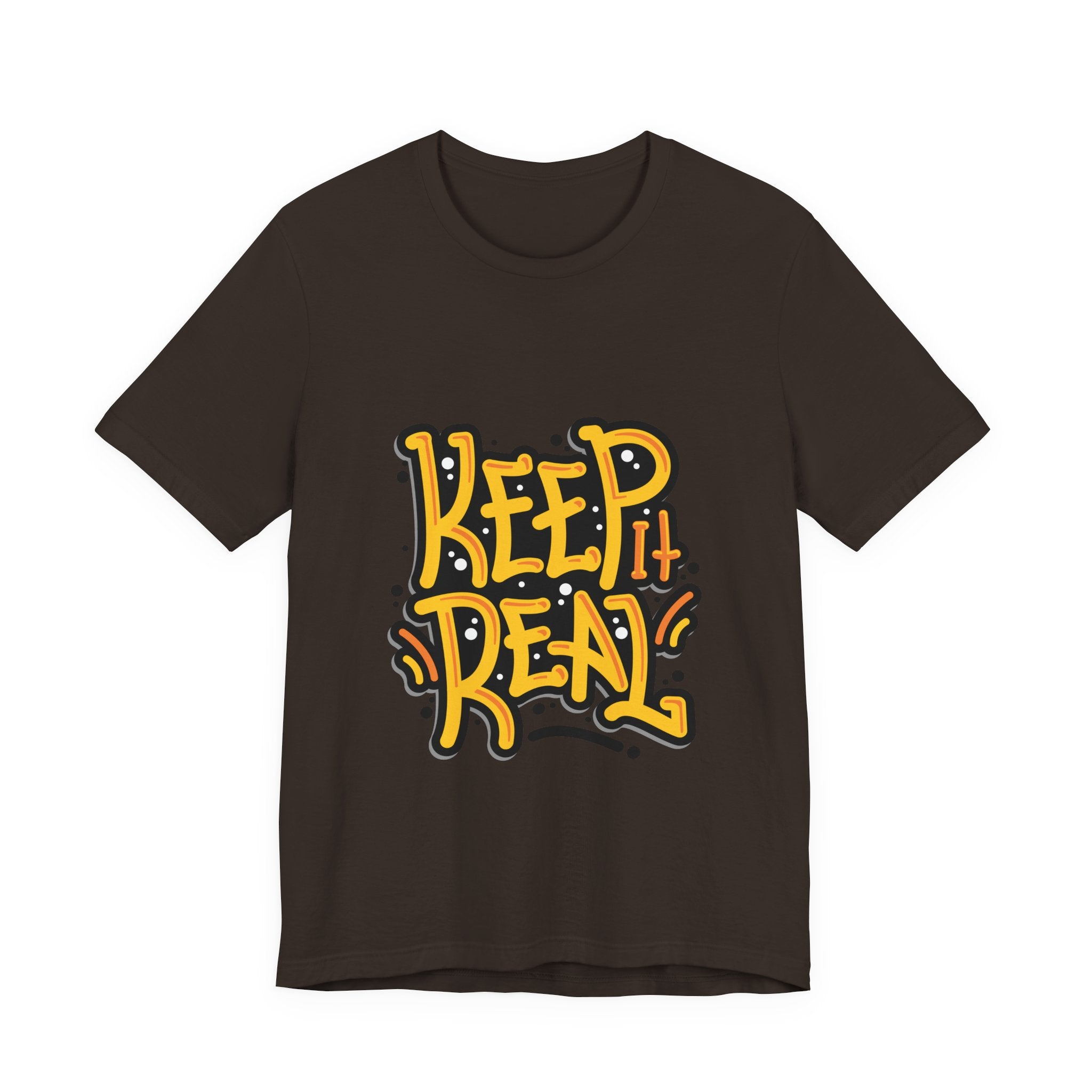 Keep It Real T-Shirt — Retro Yellow Hand-Lettered Graphic Tee