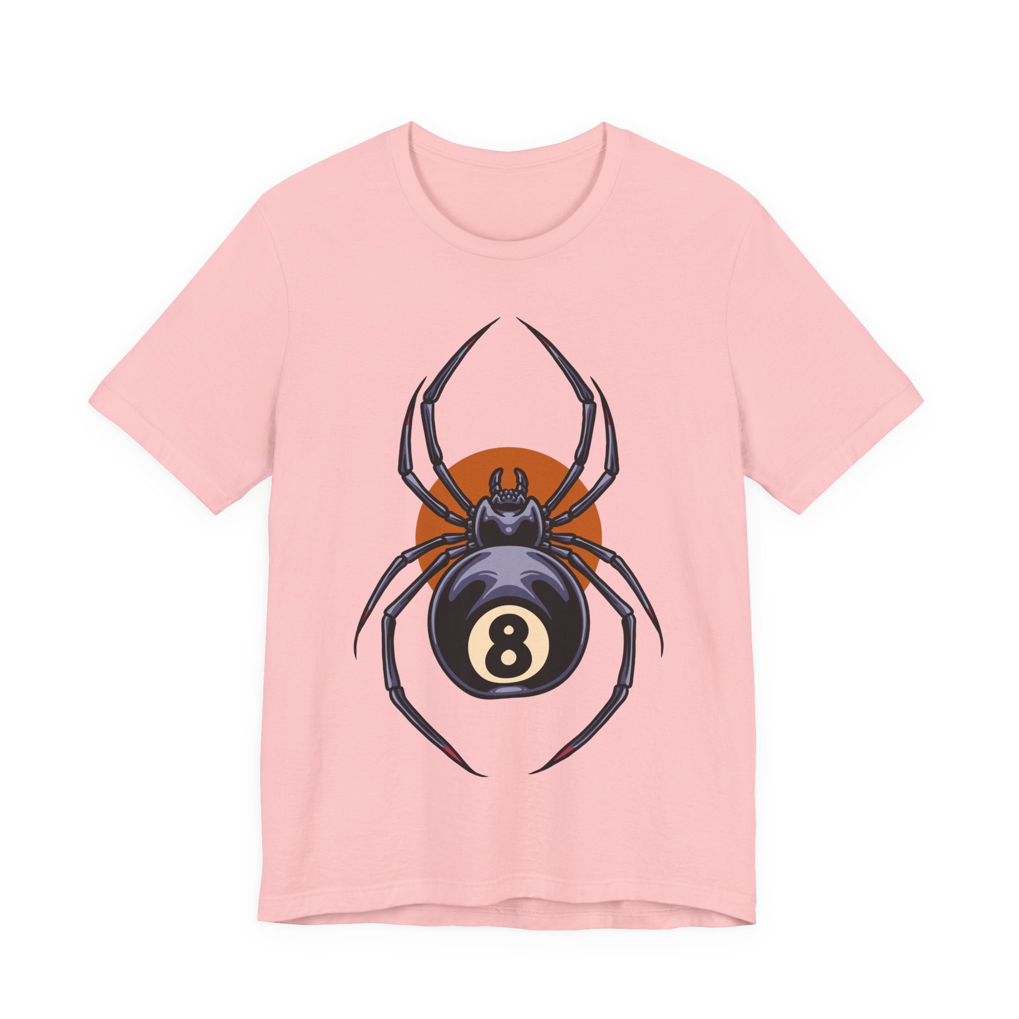 8-Ball Spider Graphic Tee — Pool Player & Halloween Spider T-Shirt
