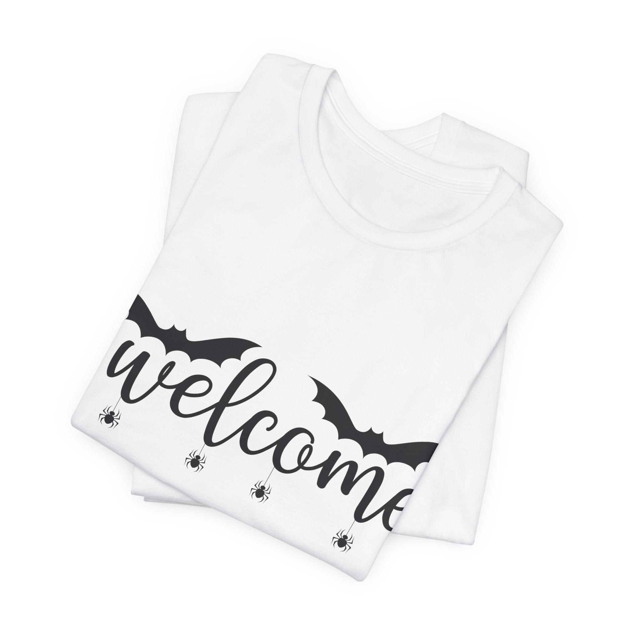 Welcome HalloQueen T‑Shirt — Halloween Bat Graphic Tee