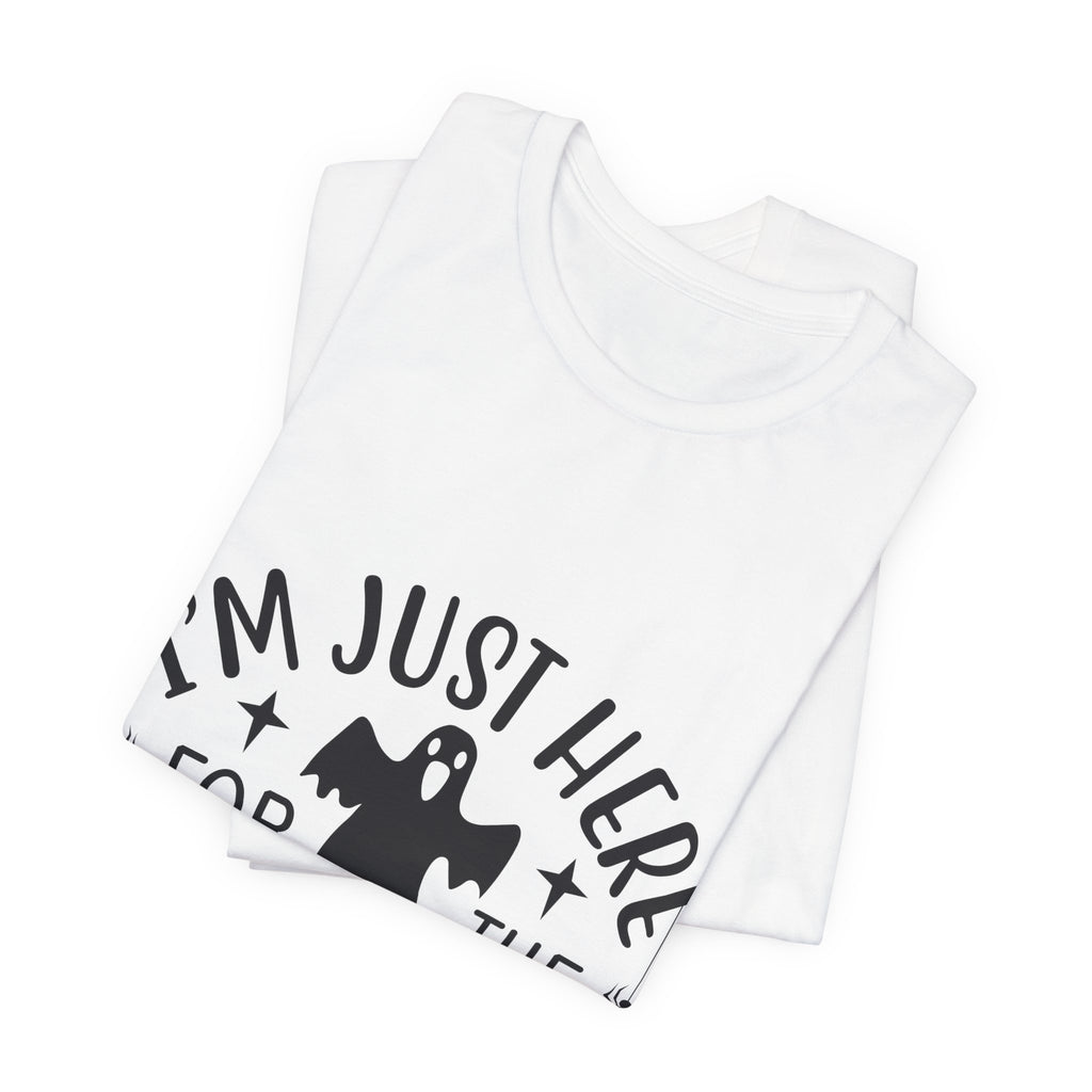 Halloween Tee - "I'm Just Here For The Boos" Ghost Shirt