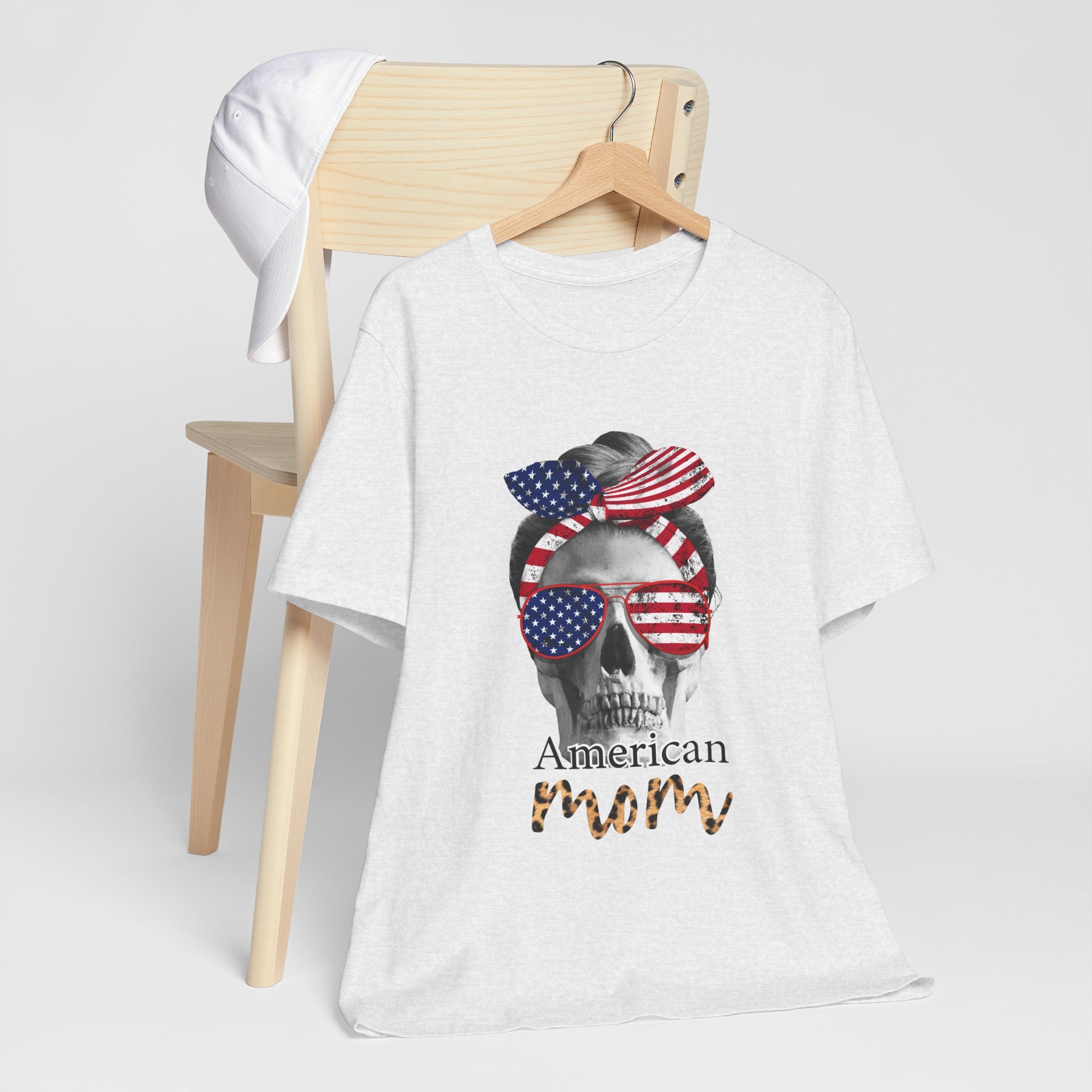 American Mom Skull Tee — Patriotic 4th of July T-Shirt
