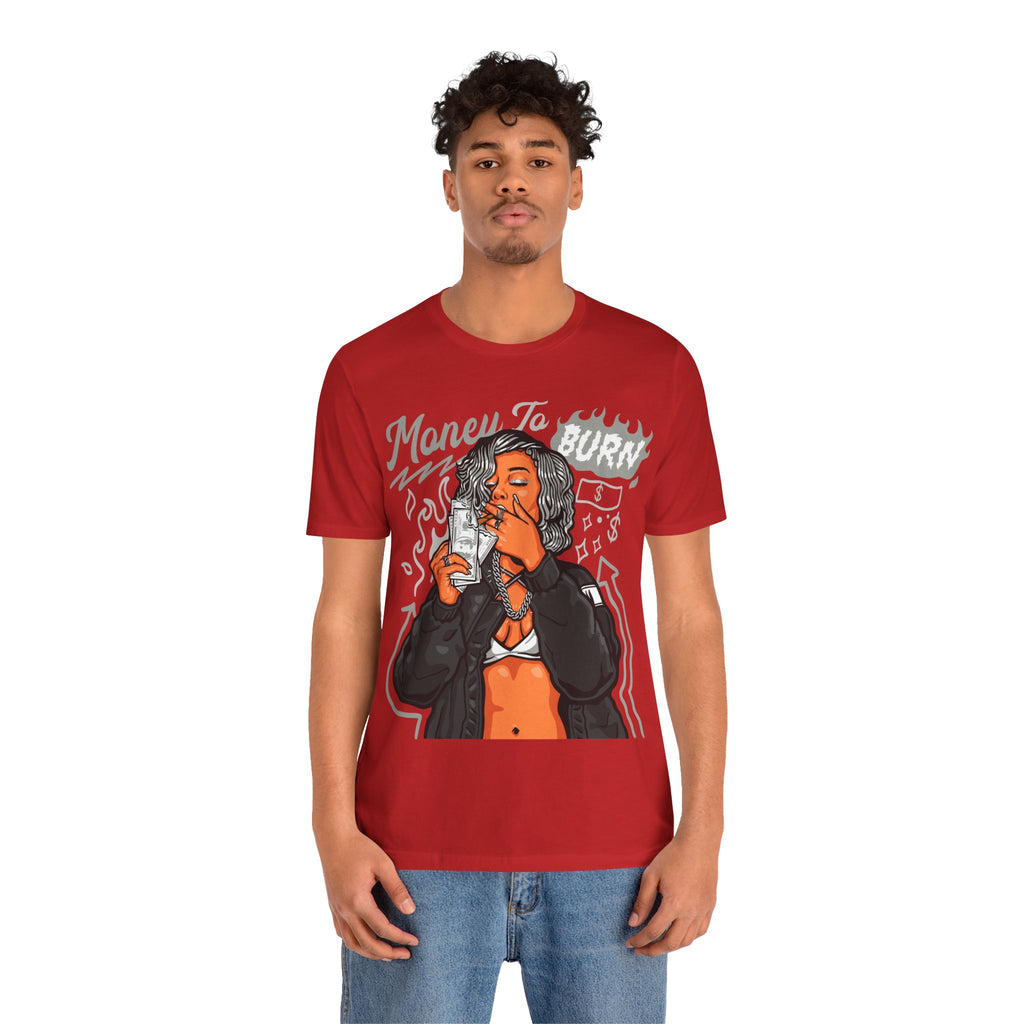 Money to Burn Graphic Tee — Women Smoking Cash Streetwear T-Shirt