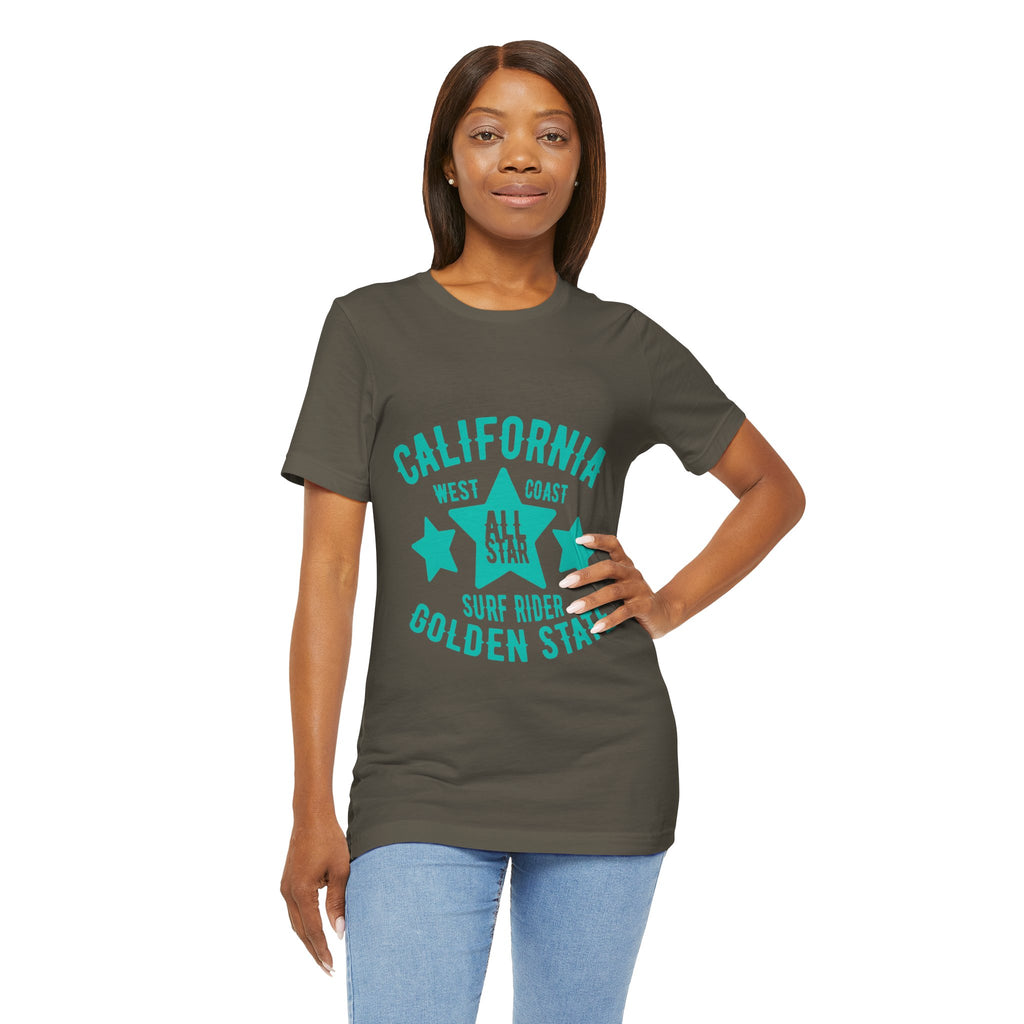 California Golden State Surf Rider Tee — West Coast All Star Graphic T-Shirt
