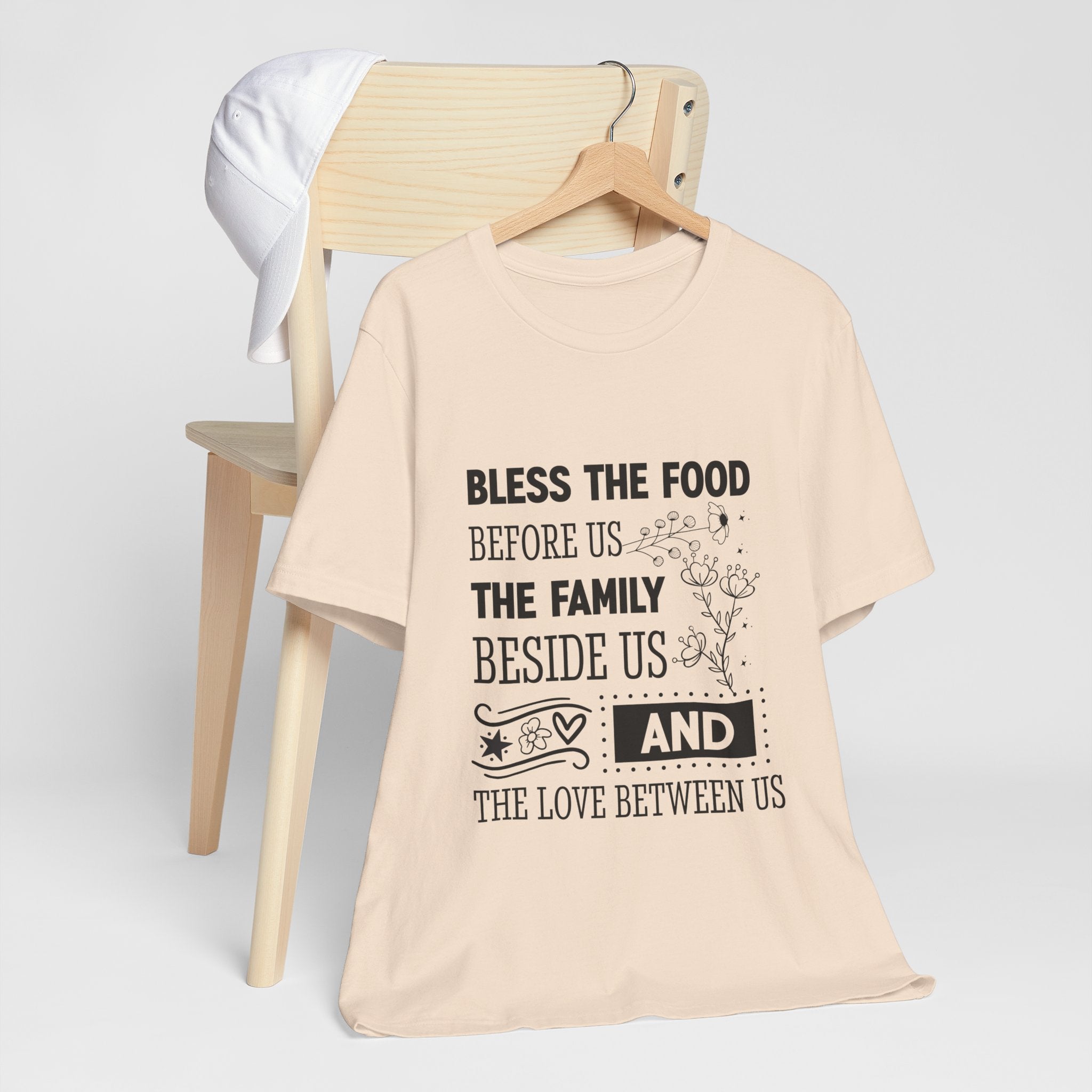 Bless the Food Family Tee — "Bless the food before us, the family beside us, and the love between us"