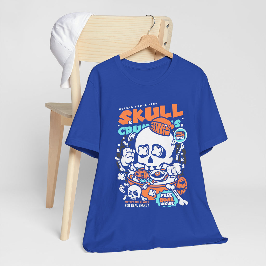 Skull Crunch Cereal Graphic Tee — Halloween Skull Breakfast T-Shirt