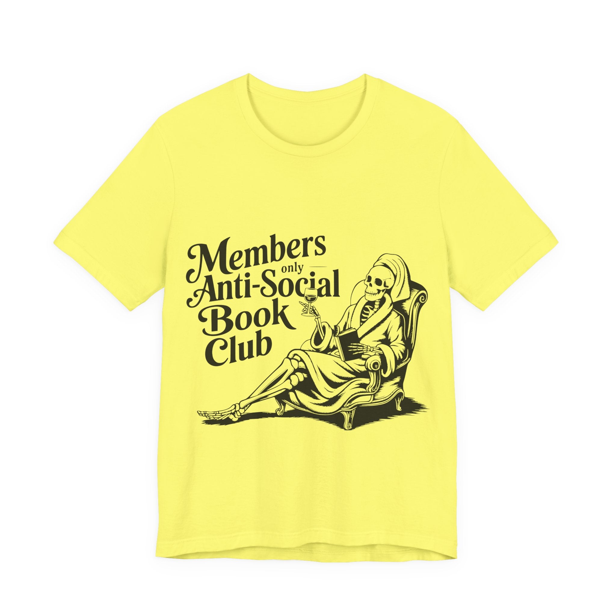 Anti-Social Book Club T-Shirt — Members Only Skeleton Reading Tee