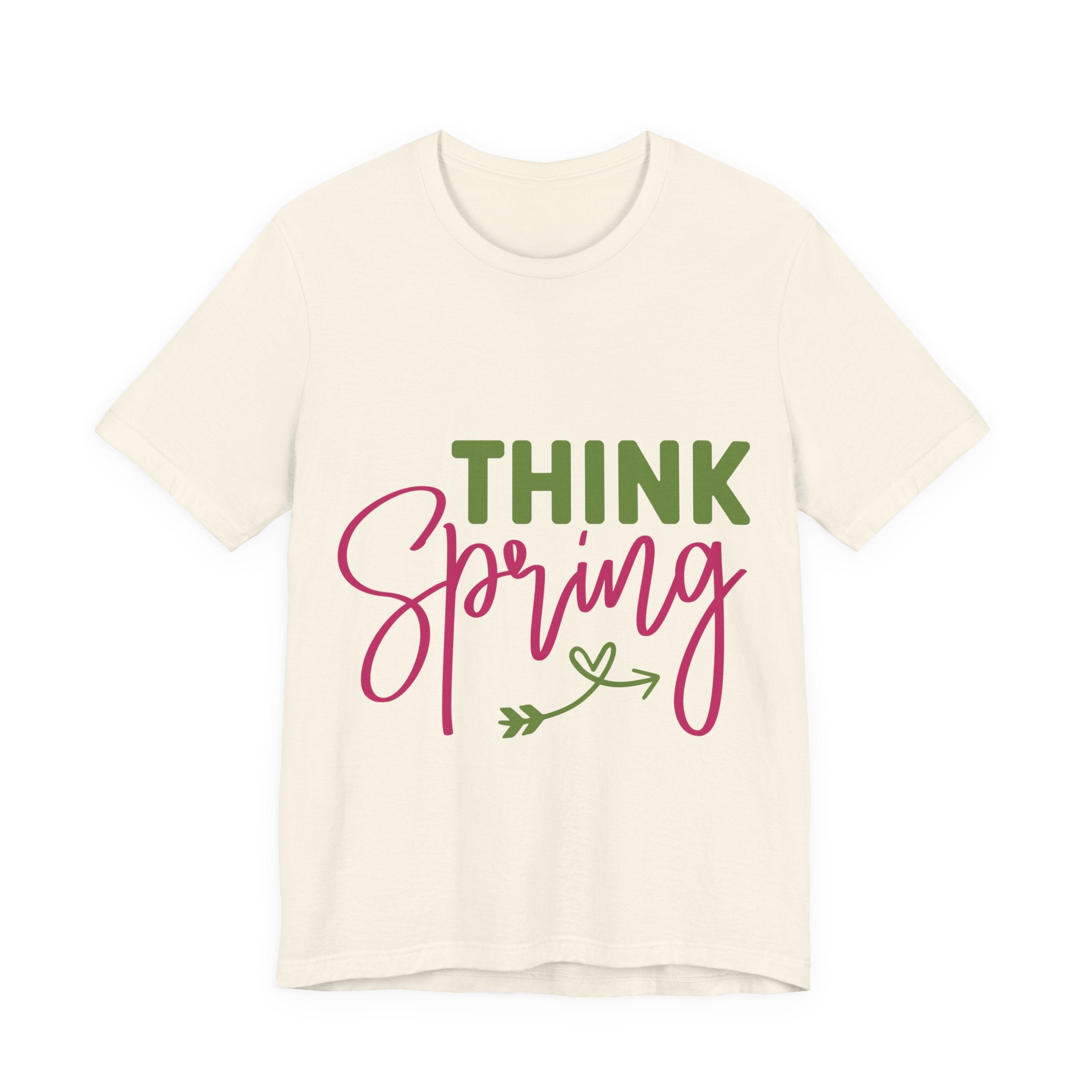 Think Spring T-Shirt — Floral Script Springtime Tee