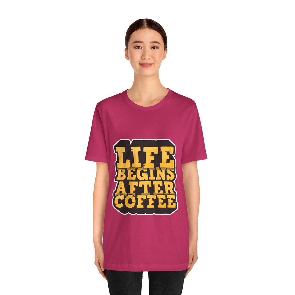 Coffee T-Shirt — "Life Begins After Coffee" Retro Graphic Tee