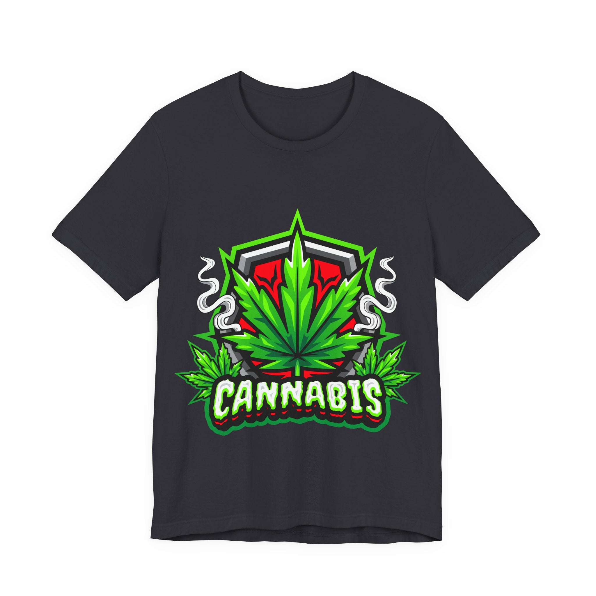 Cannabis Art Tee — Neon Weed Chest Graphic T-Shirt