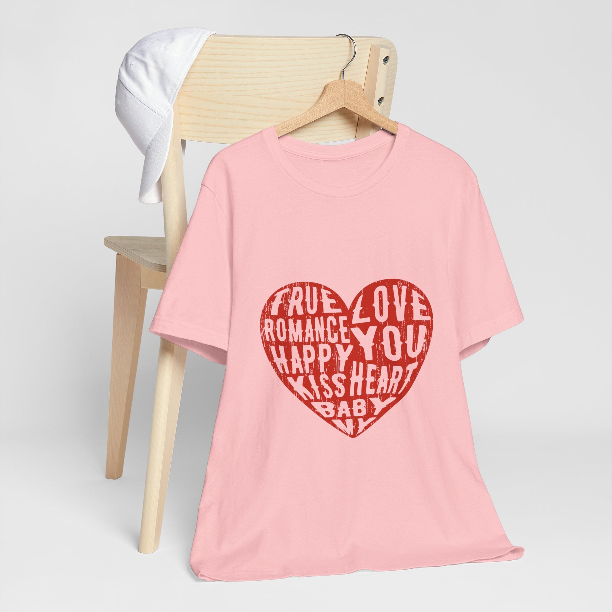 Heart Word Art Tee - Love You Romance Valentine T-Shirt