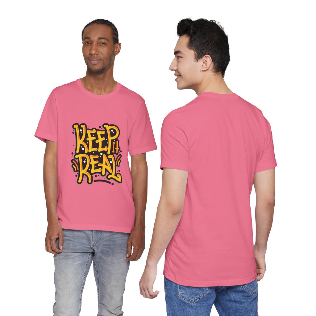 Keep It Real T-Shirt — Retro Yellow Hand-Lettered Graphic Tee