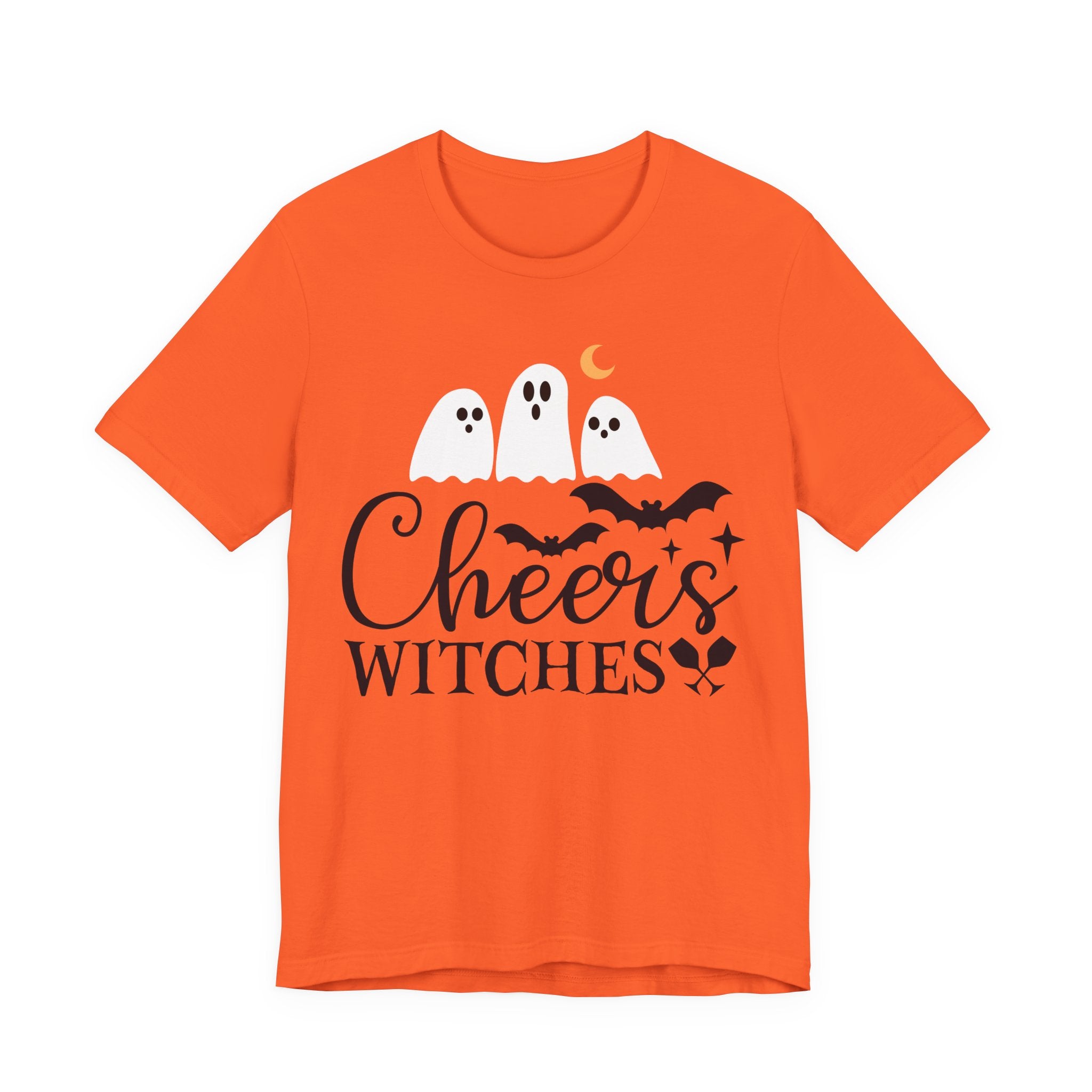 Cheers Witches Halloween Tee — Cute Ghosts, Bats & Party Slogan