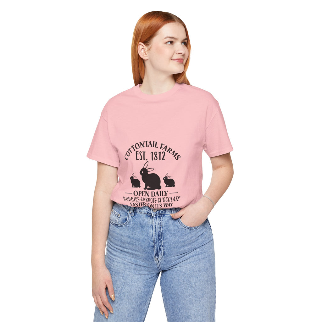 Easter Bunny Farm T-Shirt — "Cottontail Farms Est. 1812" Vintage Easter Tee