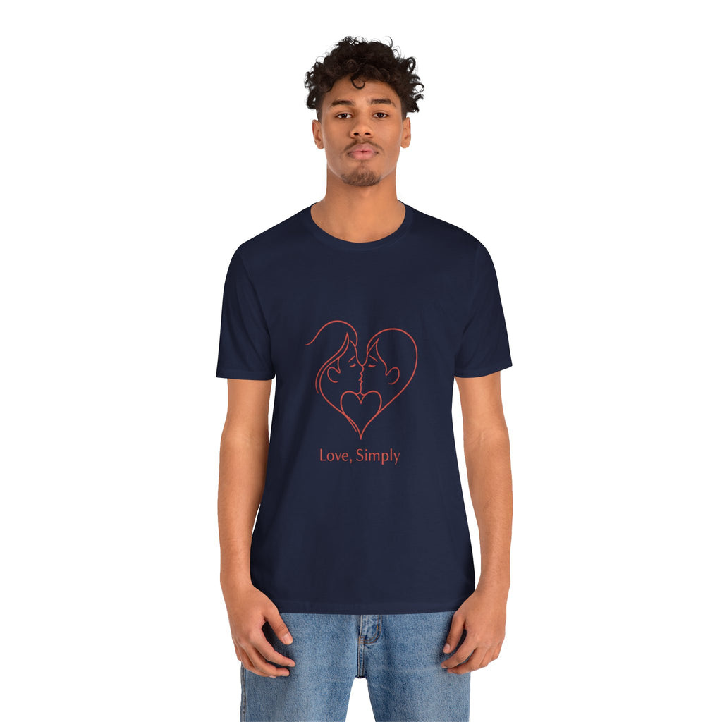 Love, Simply Tee — Minimal Couple Heart Line Art Valentine’s T-Shirt