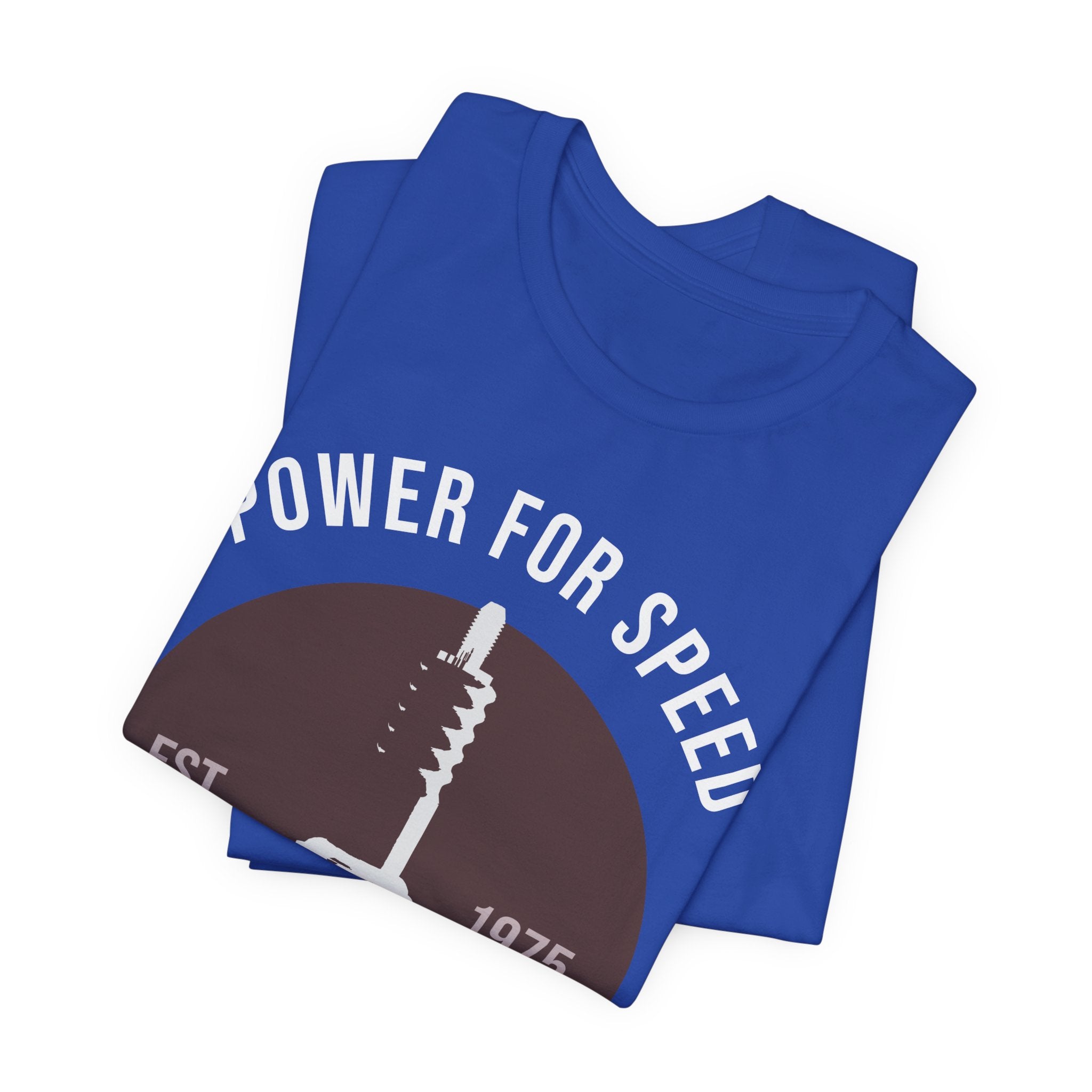 Power for Speed Motorcycle T-Shirt — ‘Build & Repair’ Vintage Spark Plug Tee