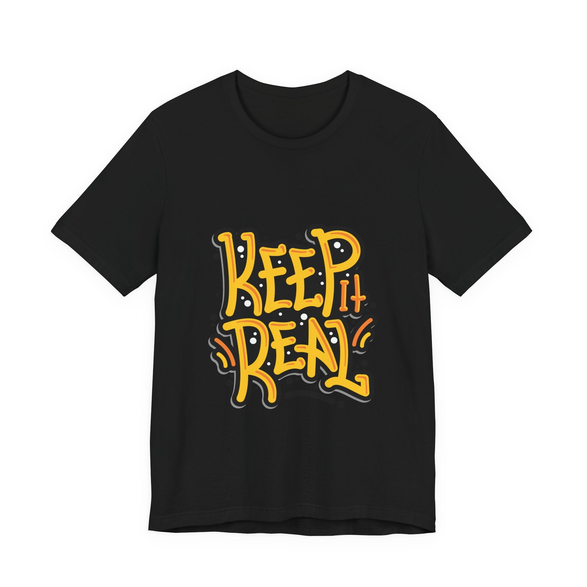 Keep It Real T-Shirt — Retro Yellow Hand-Lettered Graphic Tee