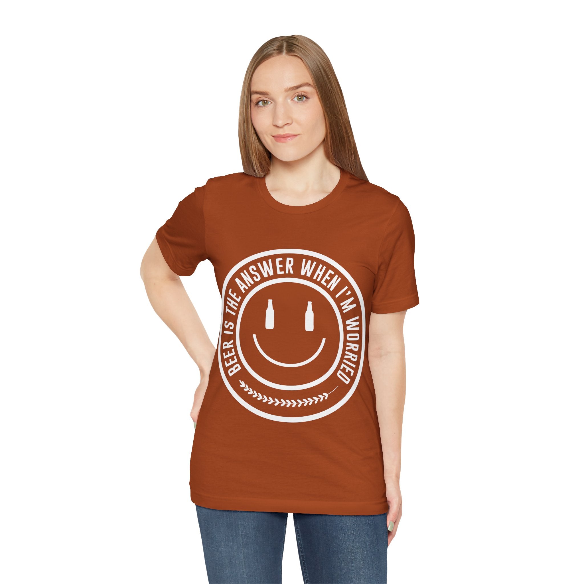Beer Is The Answer T-Shirt — Funny Smiley Beer Graphic Tee