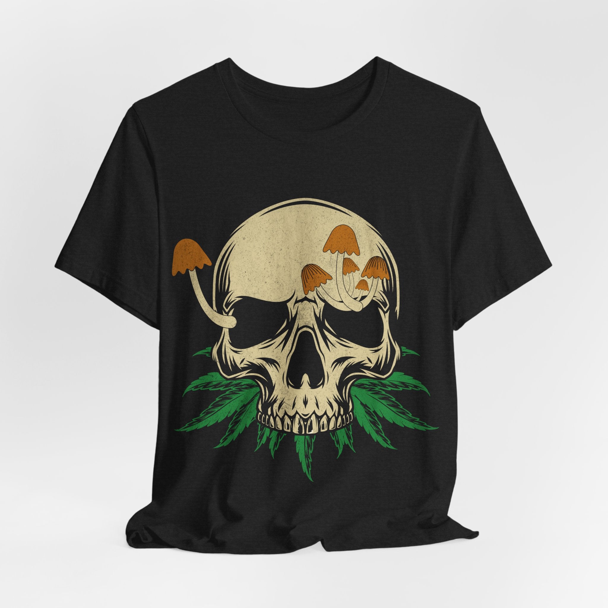 Vintage Mushroom Skull Tee — Nature Skull Graphic T-Shirt